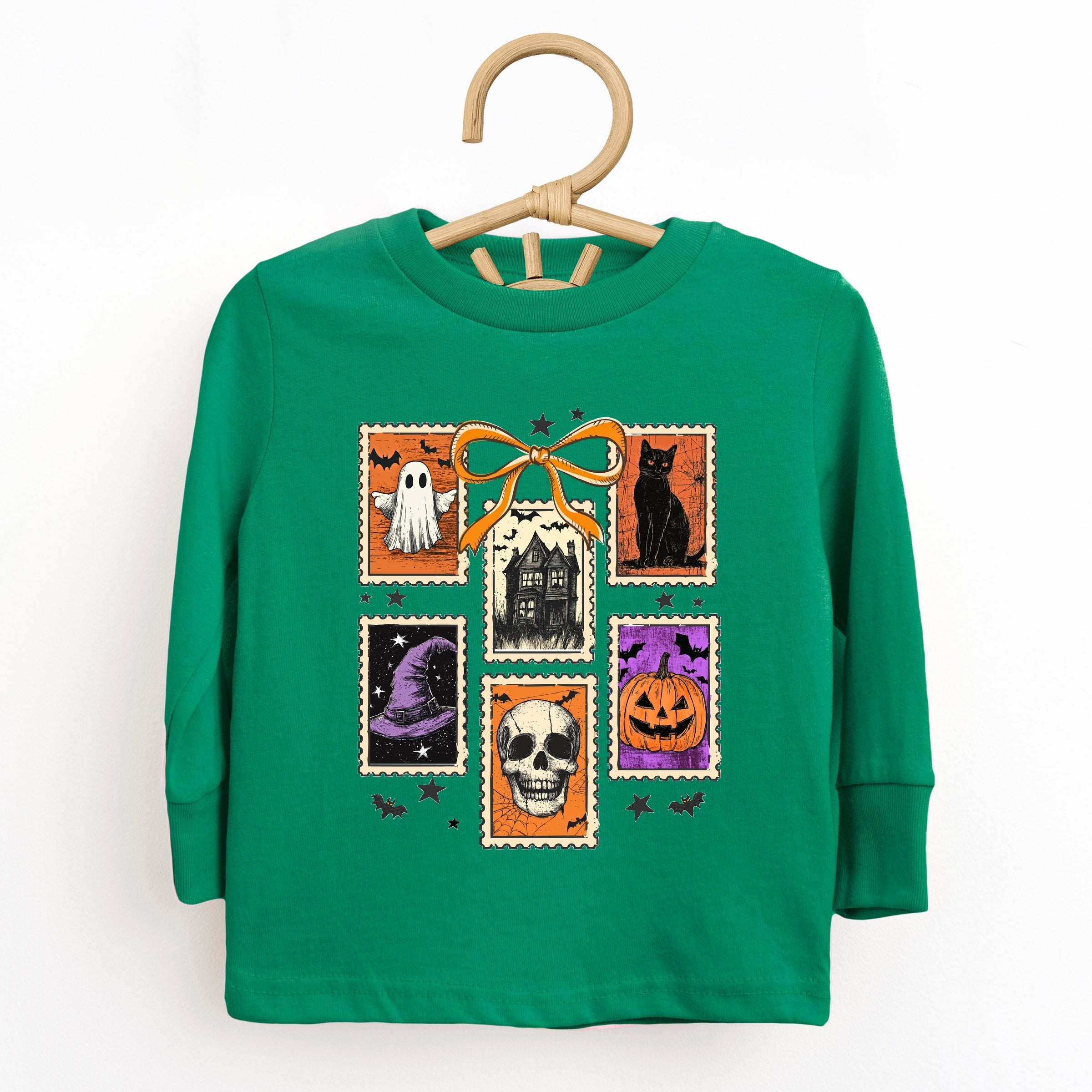 Coquette Halloween Stamps - Toddler Long Sleeve Graphic Tee and Youth Long Sleeve Graphic T-Shirt