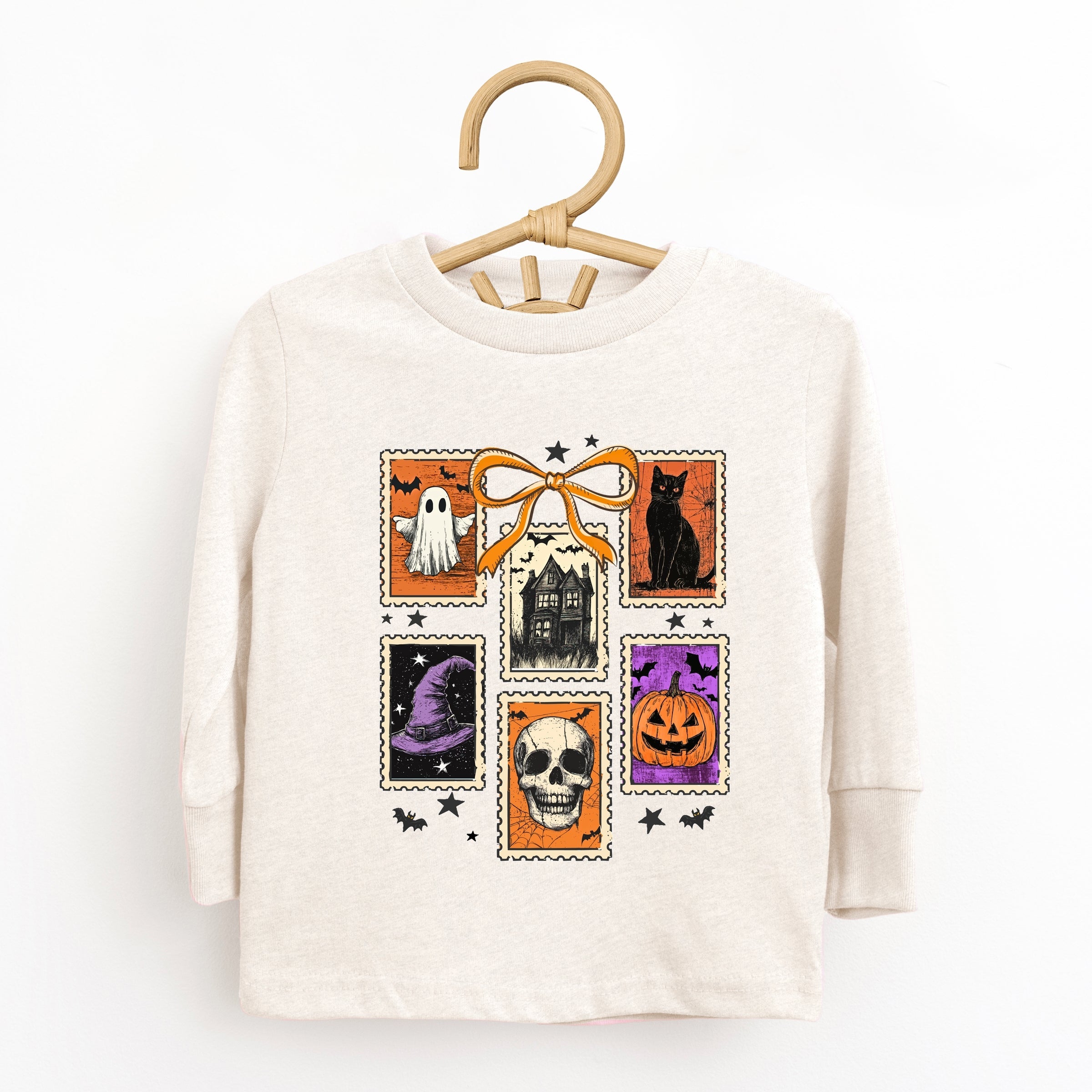 Coquette Halloween Stamps - Toddler Long Sleeve Graphic Tee and Youth Long Sleeve Graphic T-Shirt