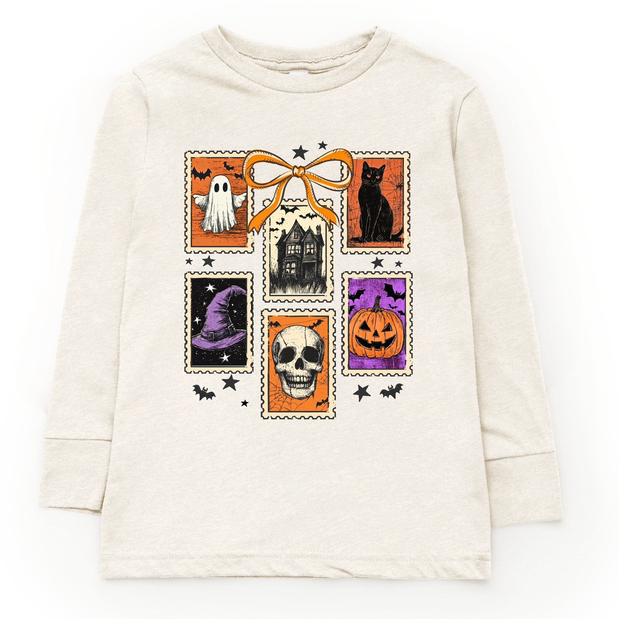 Coquette Halloween Stamps - Toddler Long Sleeve Graphic Tee and Youth Long Sleeve Graphic T-Shirt