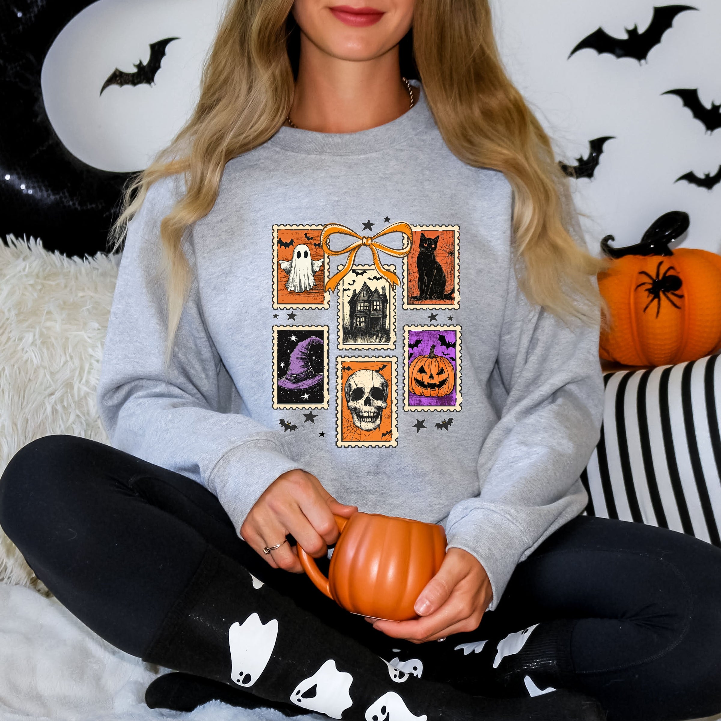 Coquette Halloween Stamps - Women's Graphic Sweatshirt
