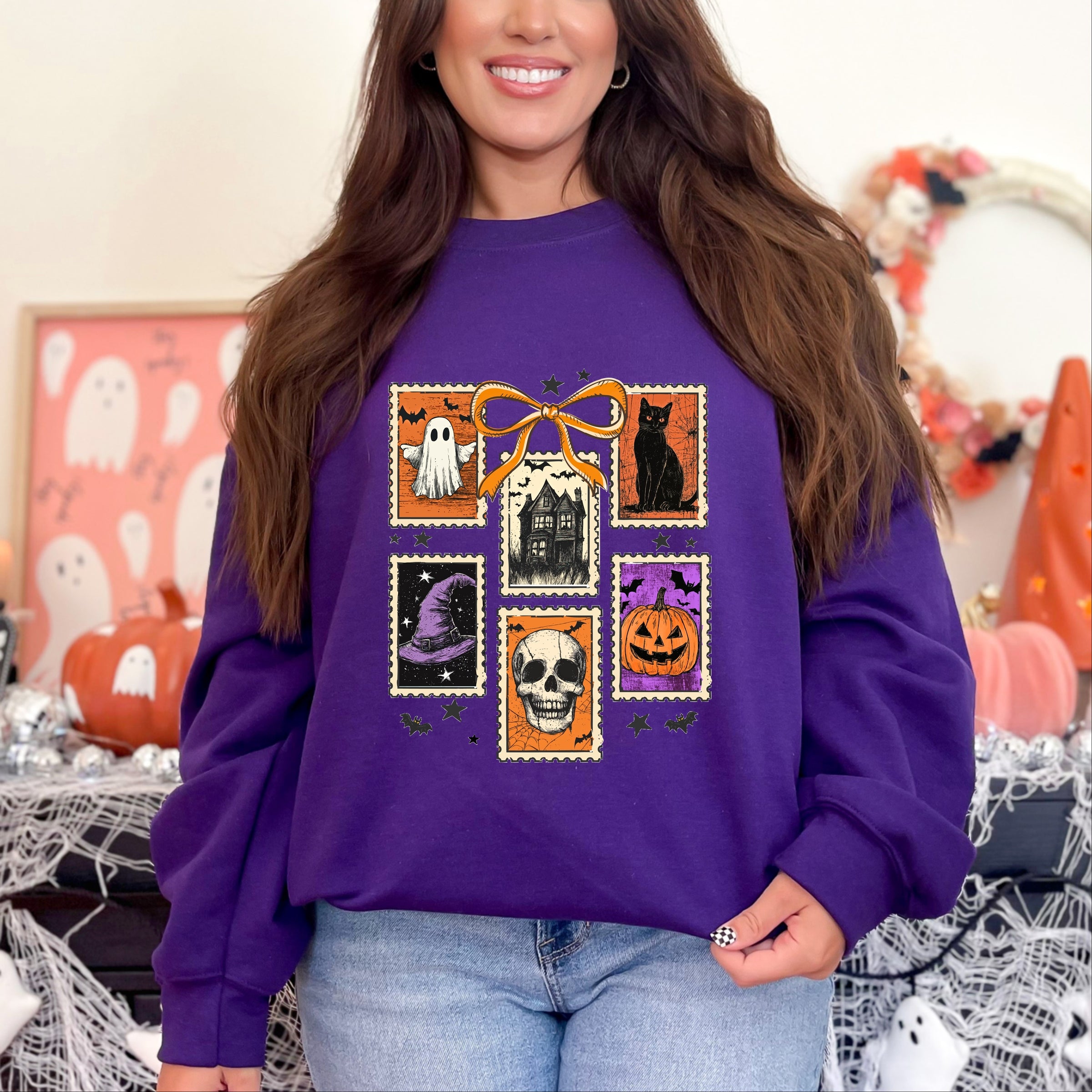 Coquette Halloween Stamps - Women's Graphic Sweatshirt