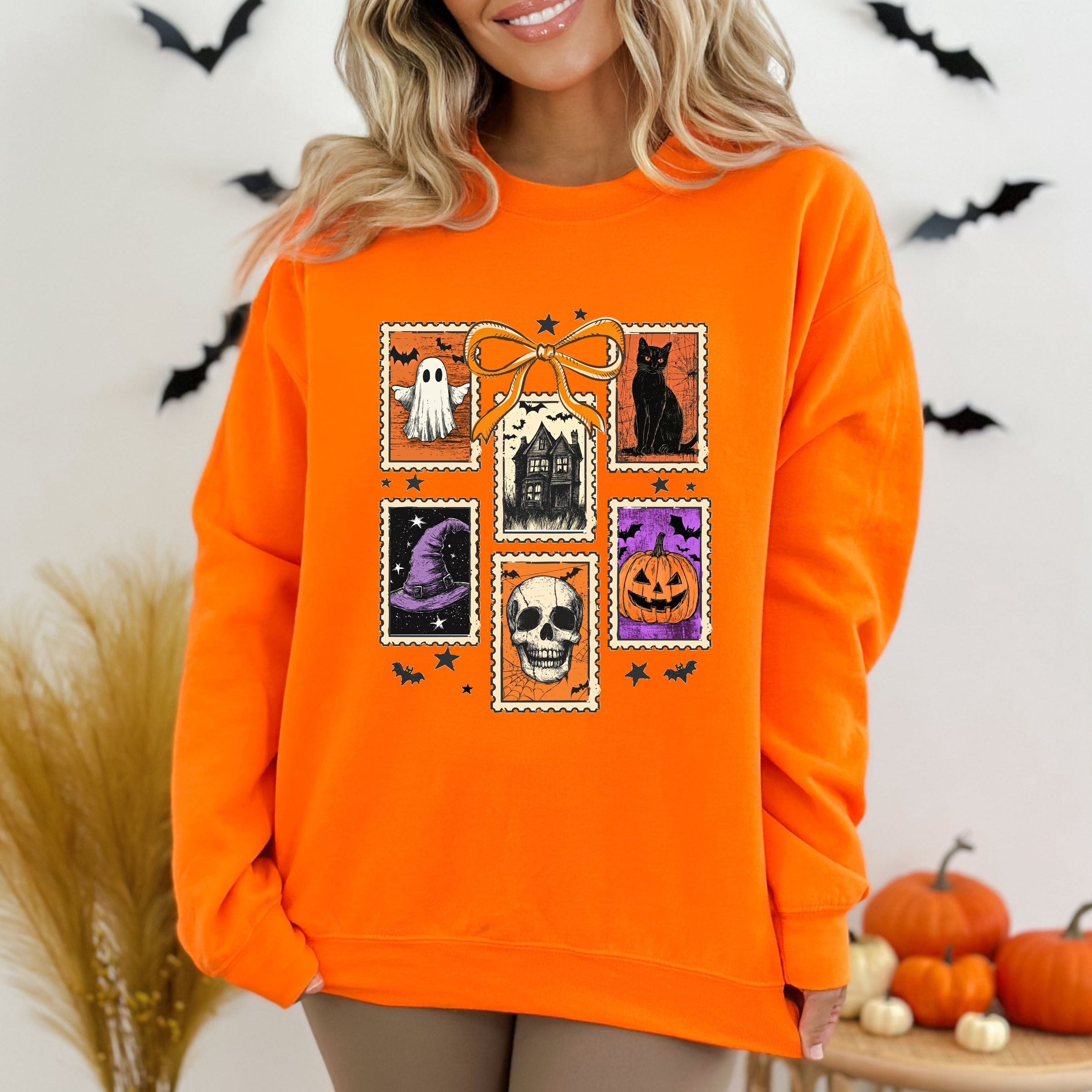 Coquette Halloween Stamps - Women's Graphic Sweatshirt