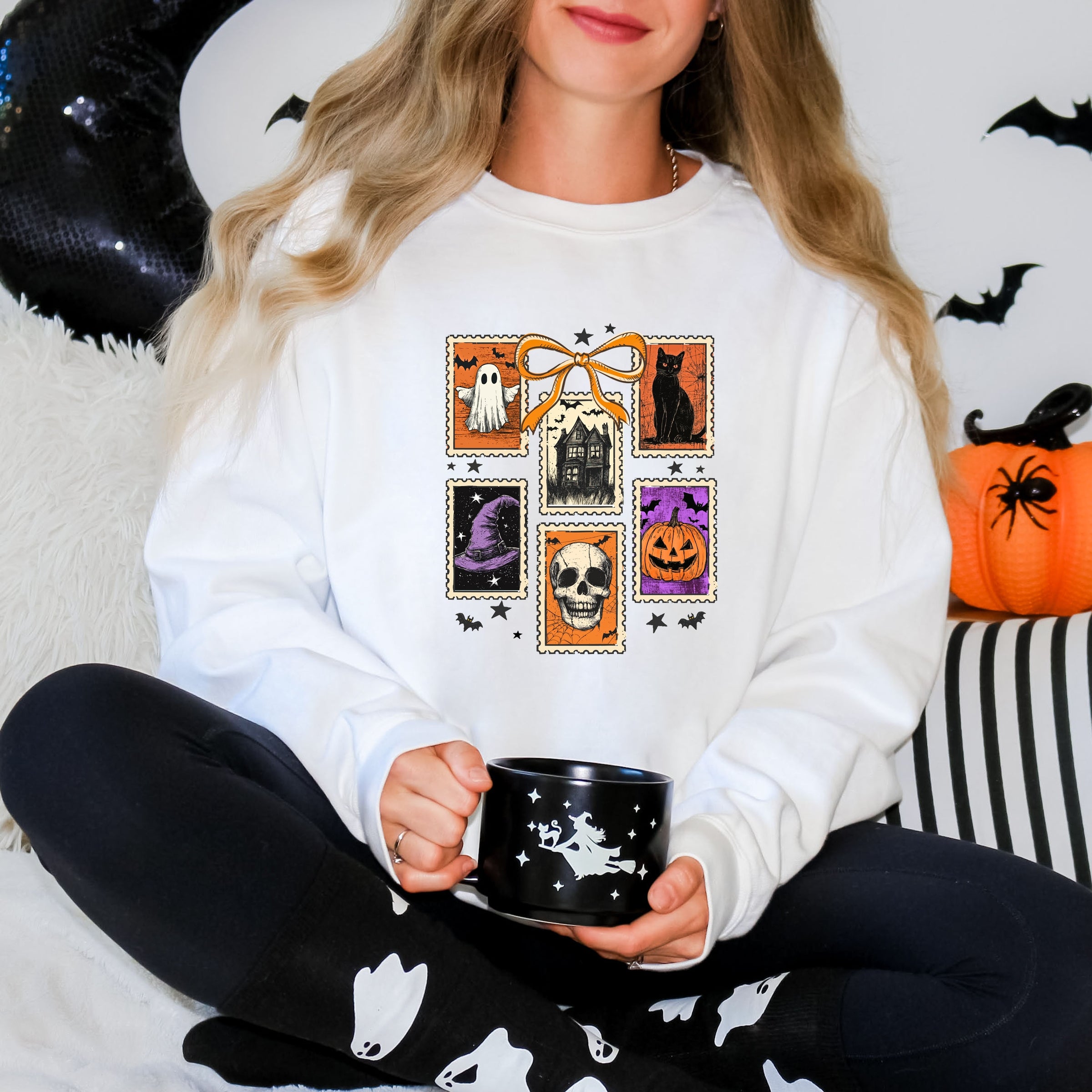 Coquette Halloween Stamps - Women's Graphic Sweatshirt