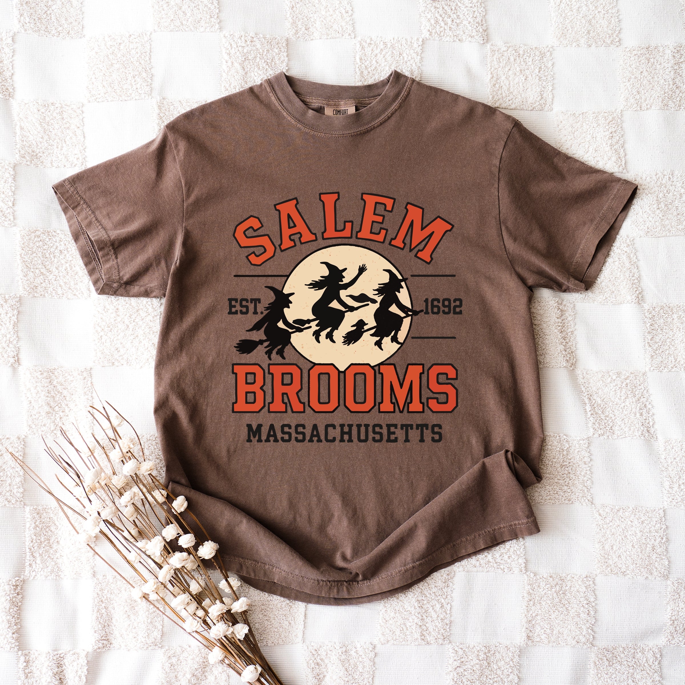 Salem Brooms Massachusetts - Women's Garment Dyed Graphic T-Shirt