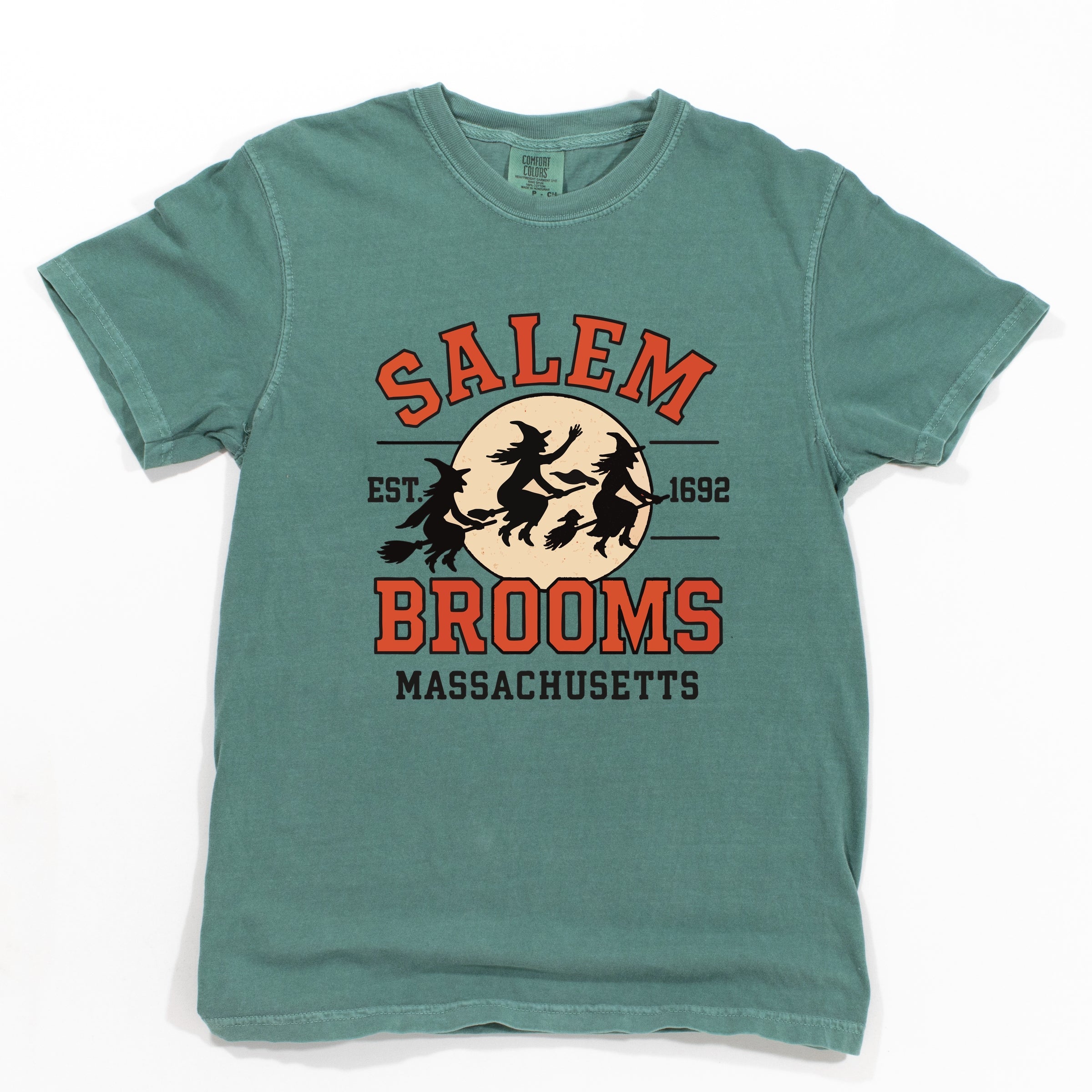 Salem Brooms Massachusetts - Women's Garment Dyed Graphic T-Shirt