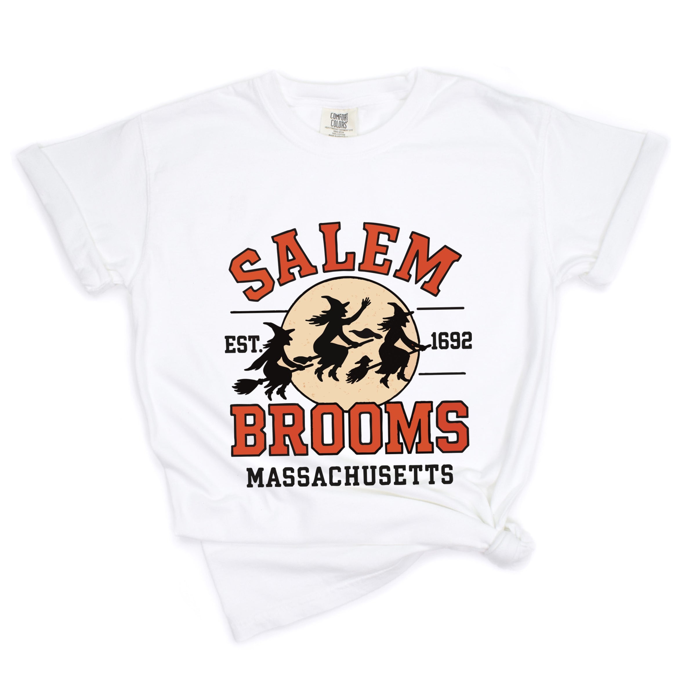 Salem Brooms Massachusetts - Women's Garment Dyed Graphic T-Shirt