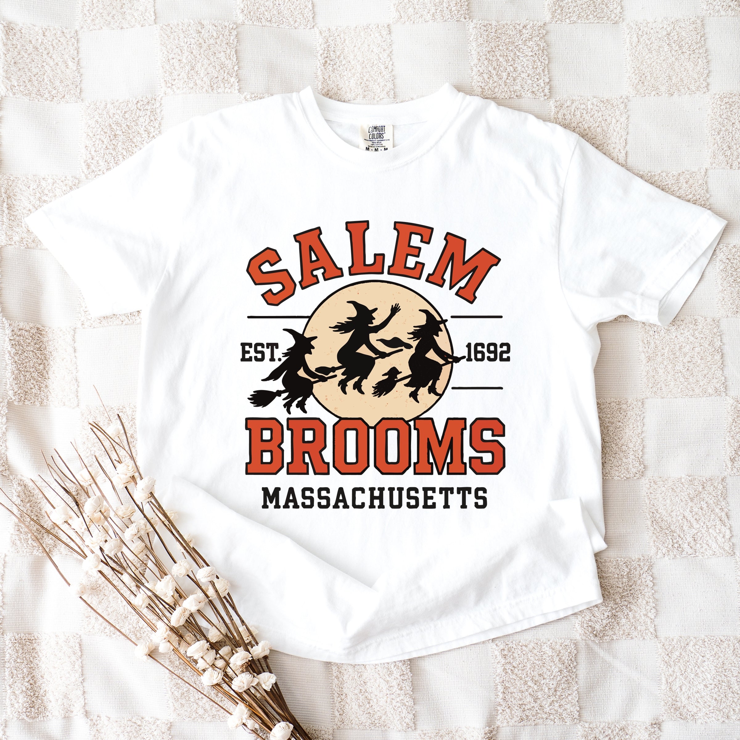 Salem Brooms Massachusetts - Women's Garment Dyed Graphic T-Shirt