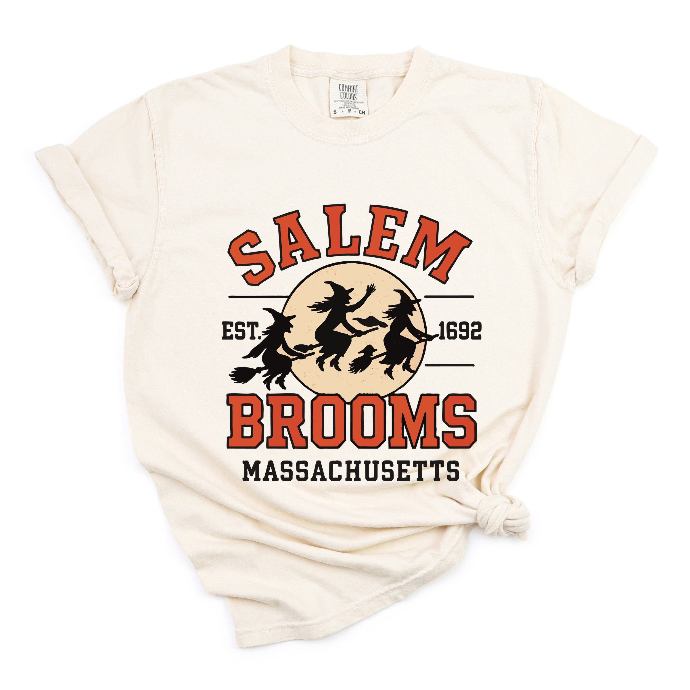 Salem Brooms Massachusetts - Women's Garment Dyed Graphic T-Shirt