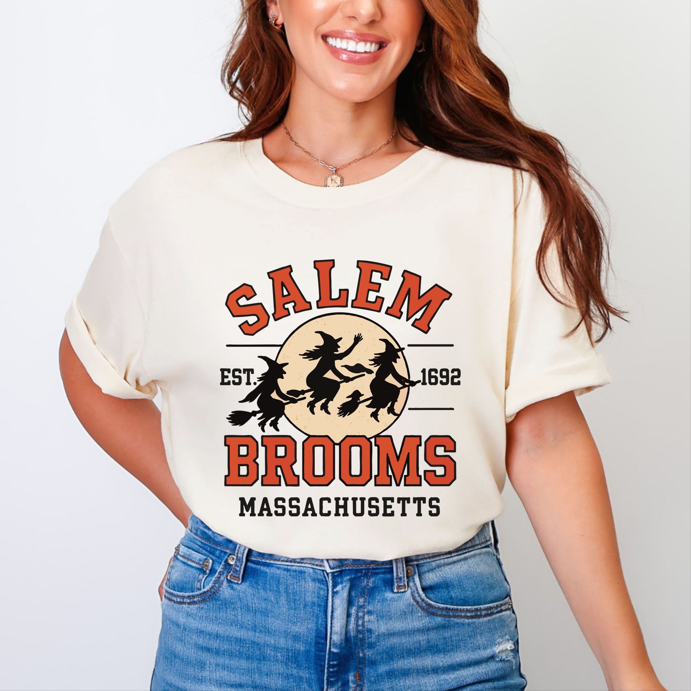 Salem Brooms Massachusetts - Women's Garment Dyed Graphic T-Shirt