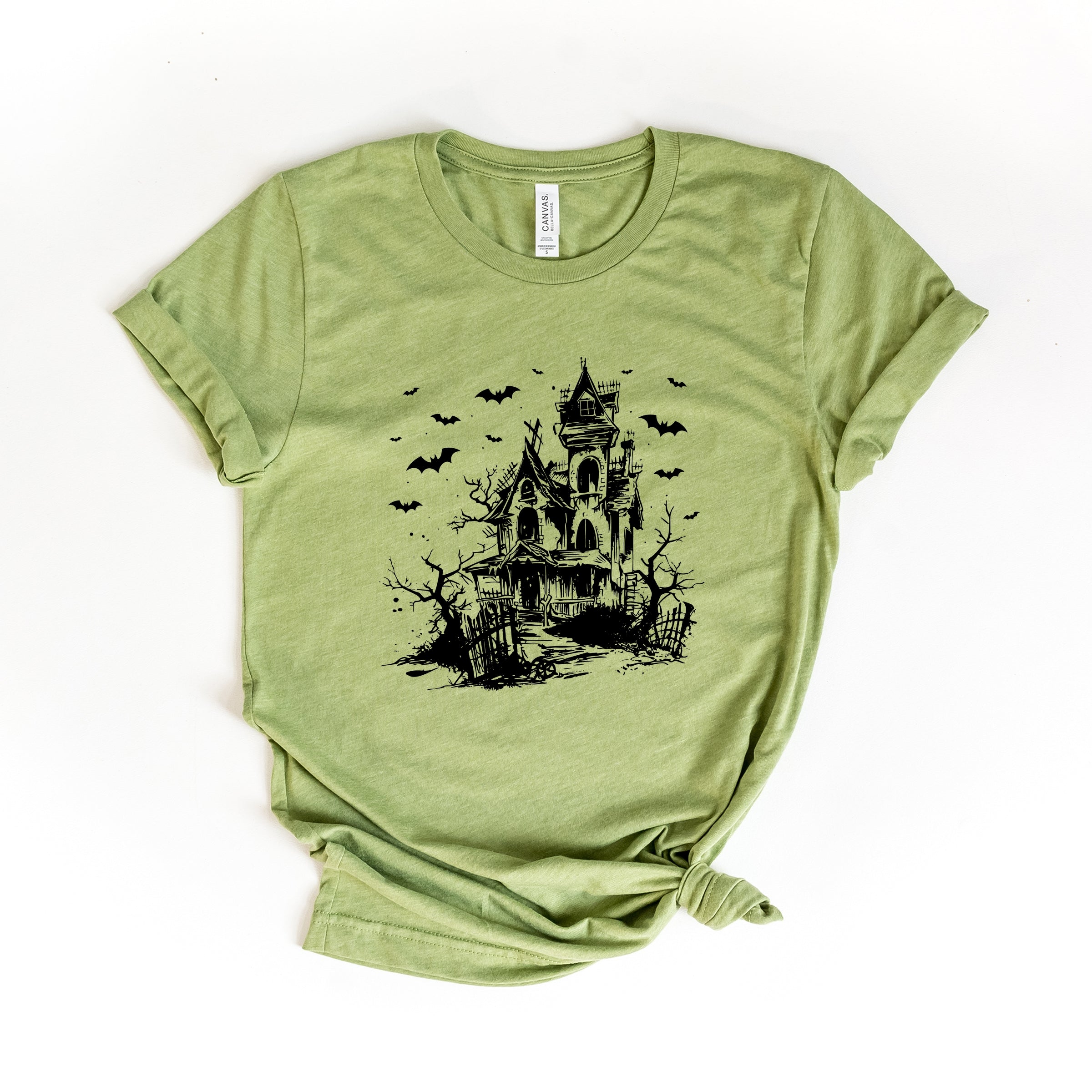 Haunted House And Bats - Women's Short Sleeve Graphic T-Shirt