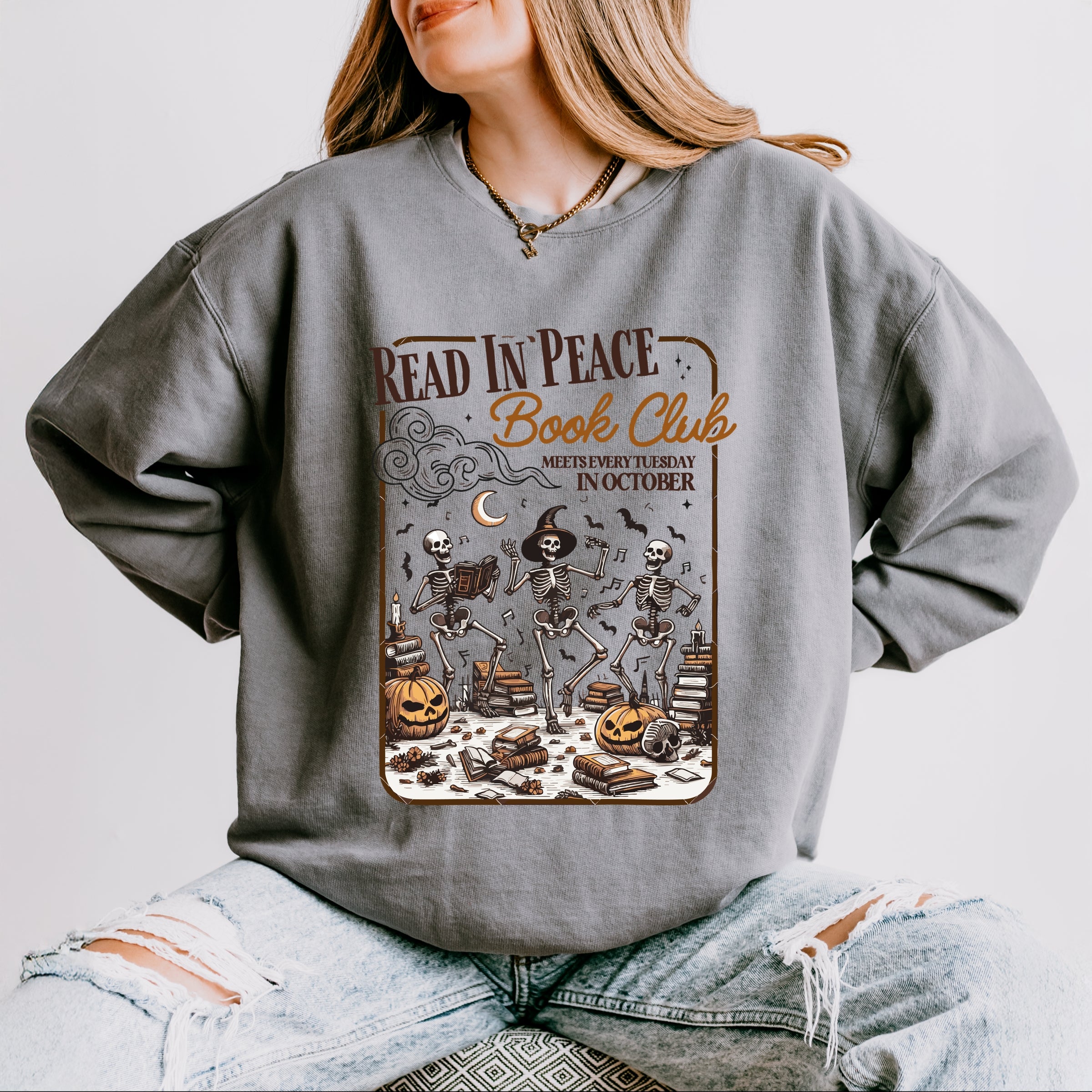 Read In Peace Book Club - Lightweight Garment Dyed Sweatshirt