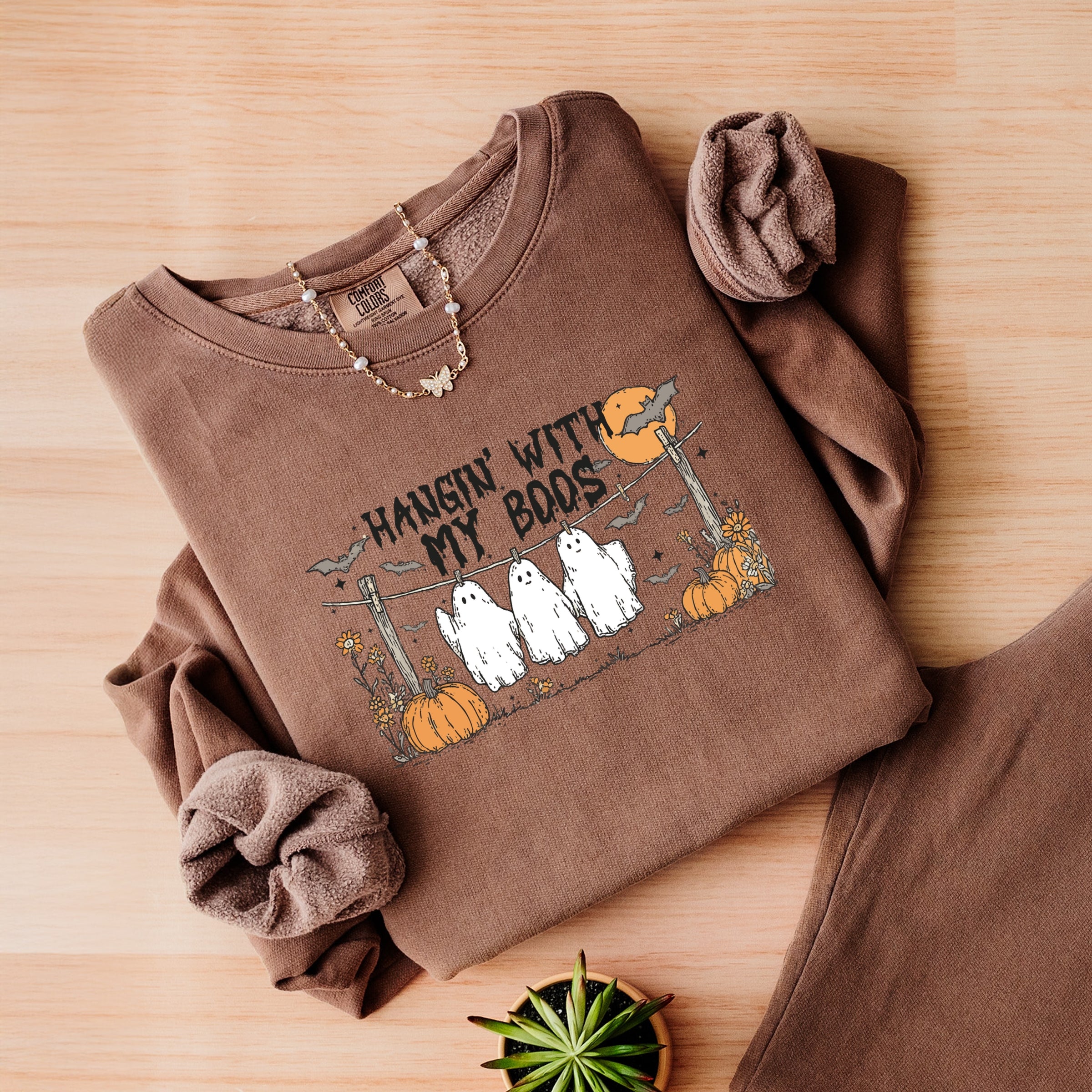 Hangin' With My Boos - Lightweight Garment Dyed Sweatshirt