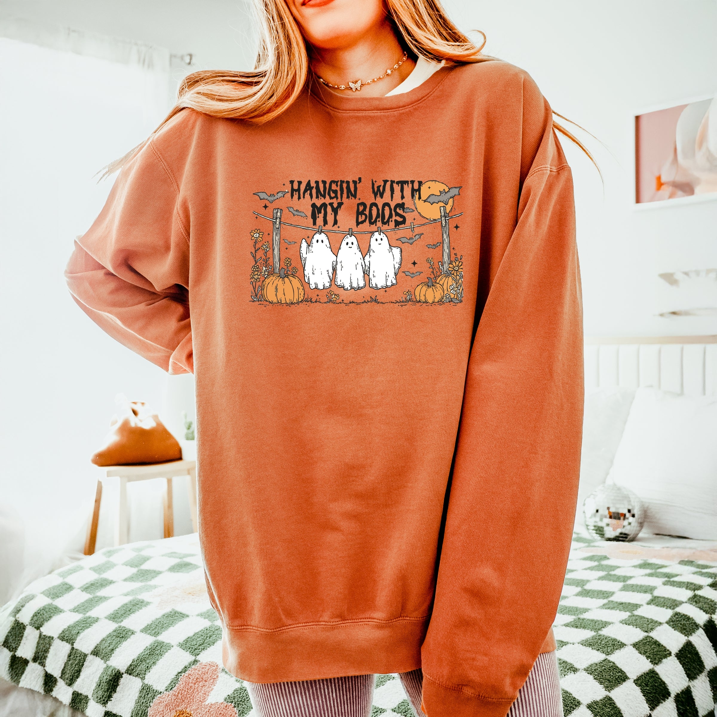 Hangin' With My Boos - Lightweight Garment Dyed Sweatshirt