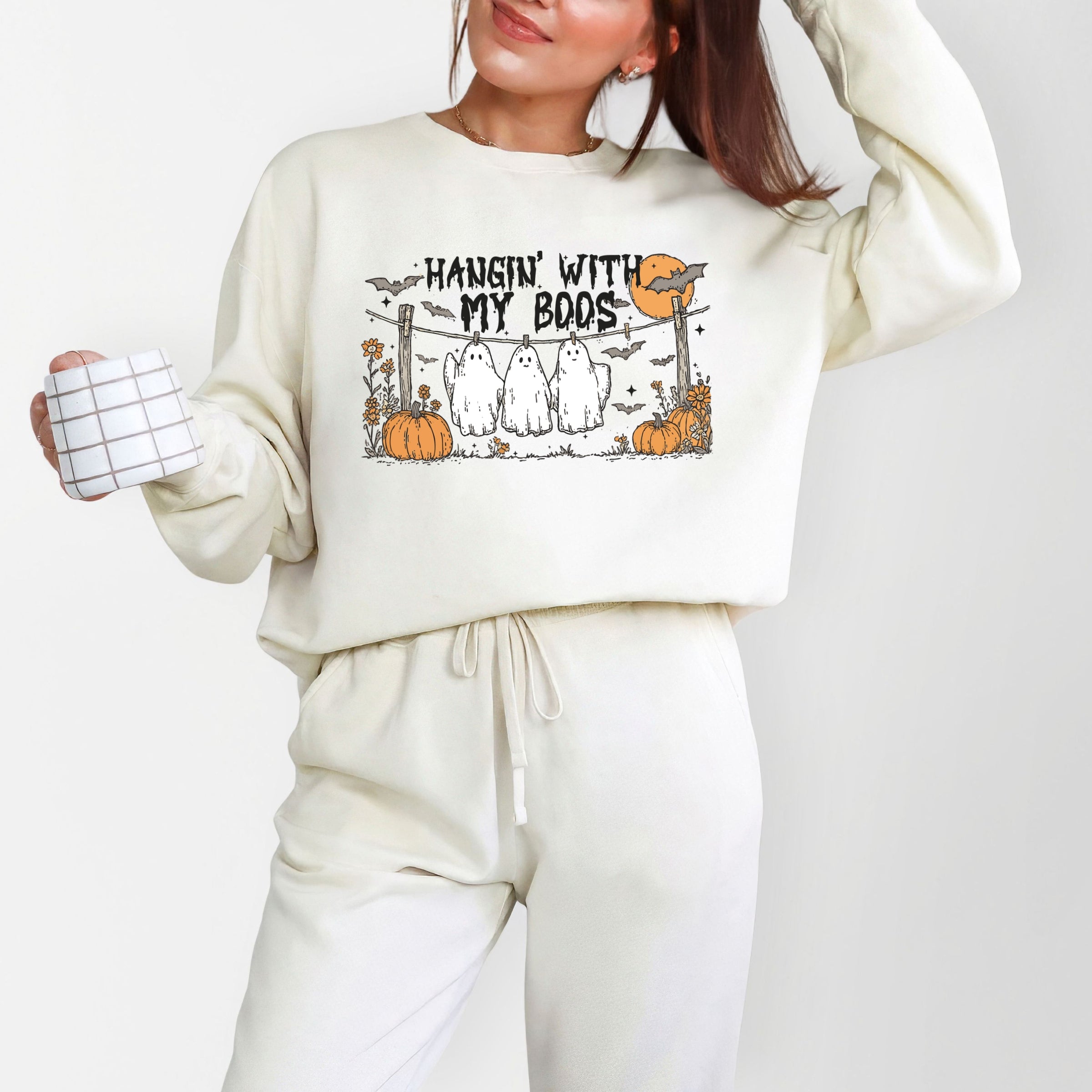 Hangin' With My Boos - Lightweight Garment Dyed Sweatshirt