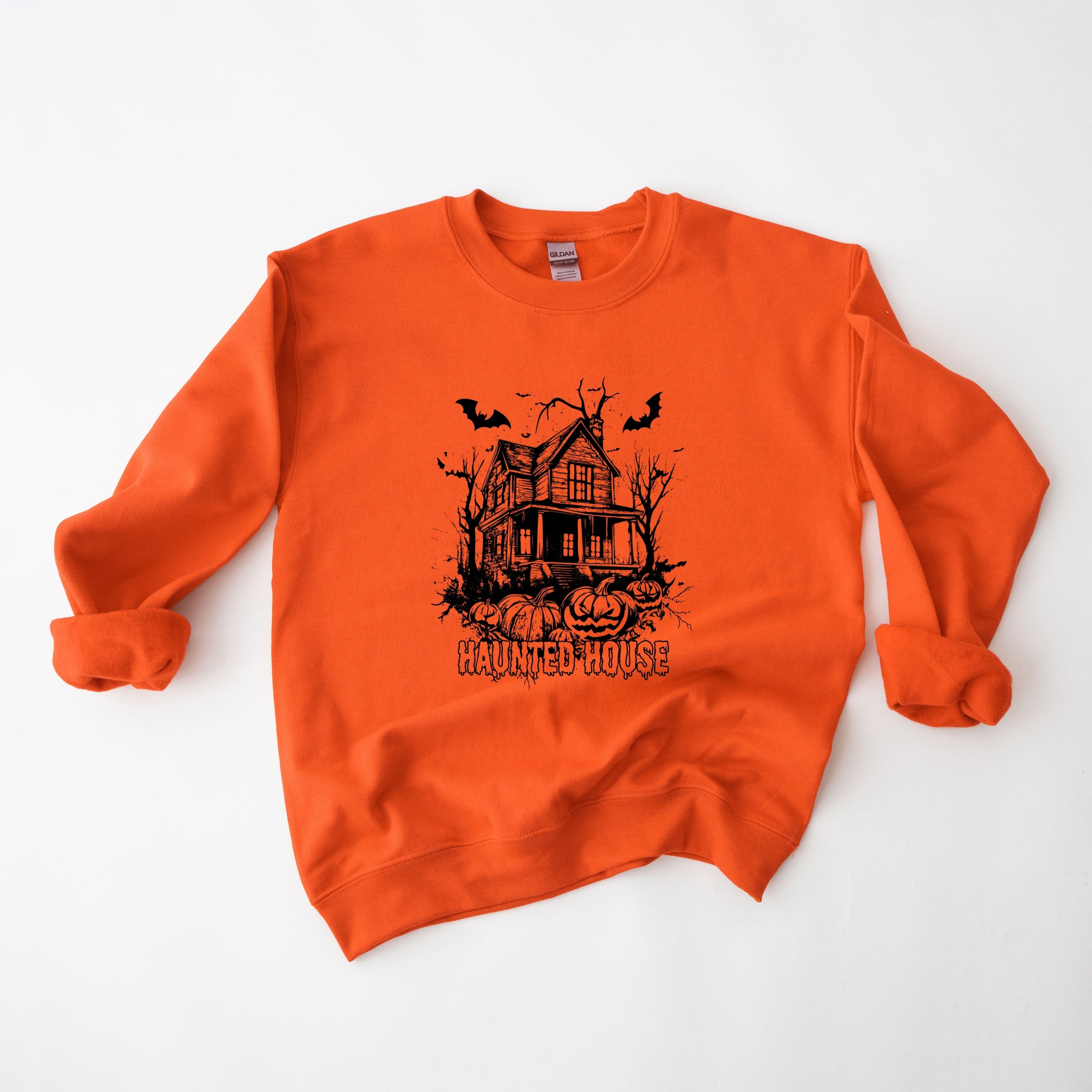 Haunted House Pumpkins And Bats - Sweatshirt