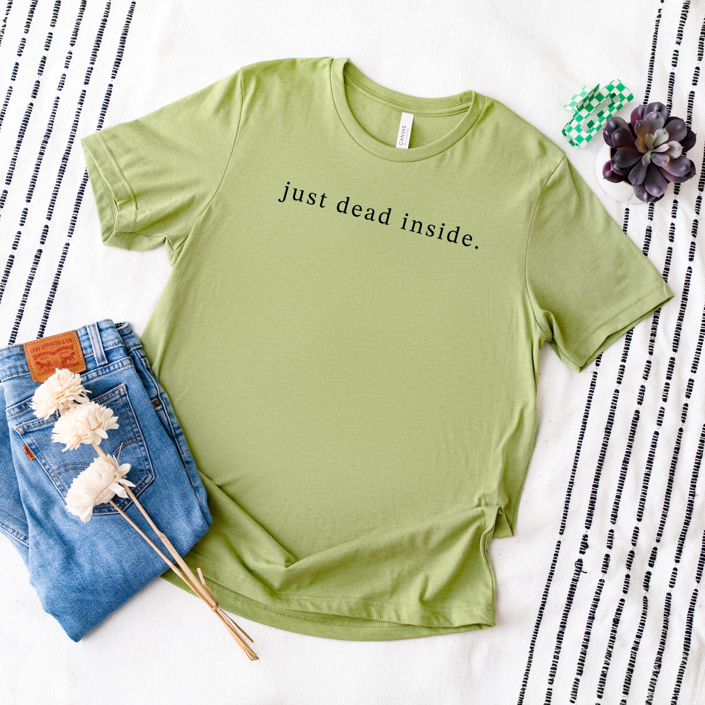 Just Dead Inside Typewriter - Womens Short Sleeve Tee