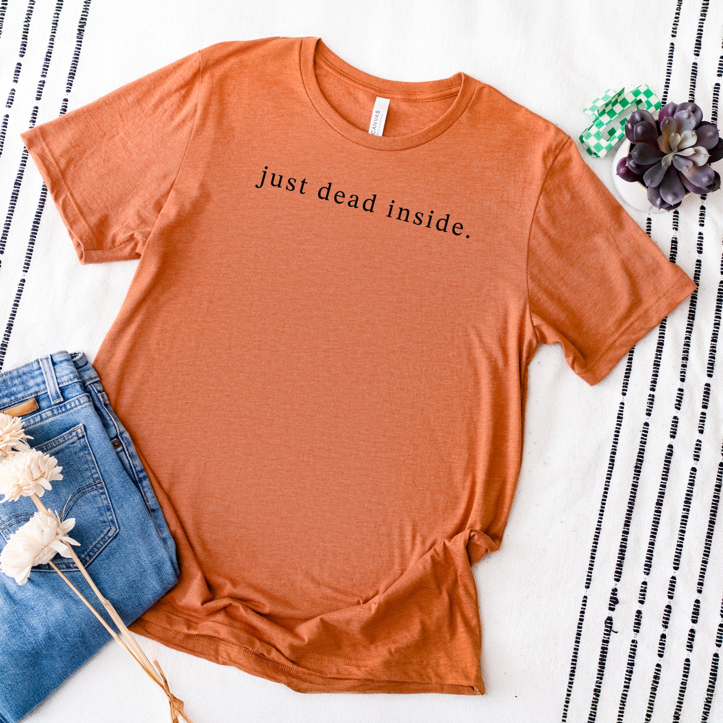 Just Dead Inside Typewriter - Womens Short Sleeve Tee