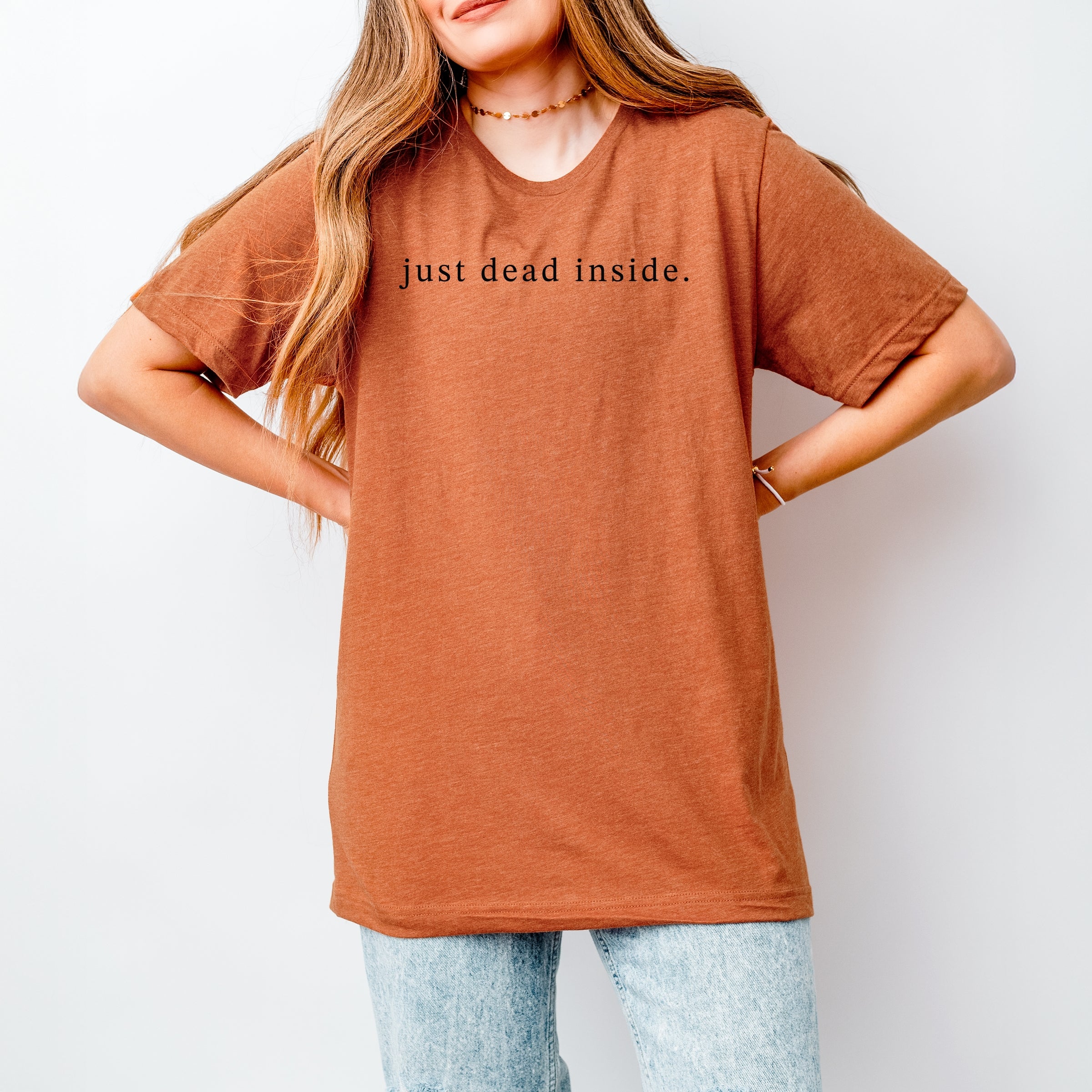 Just Dead Inside Typewriter - Womens Short Sleeve Tee