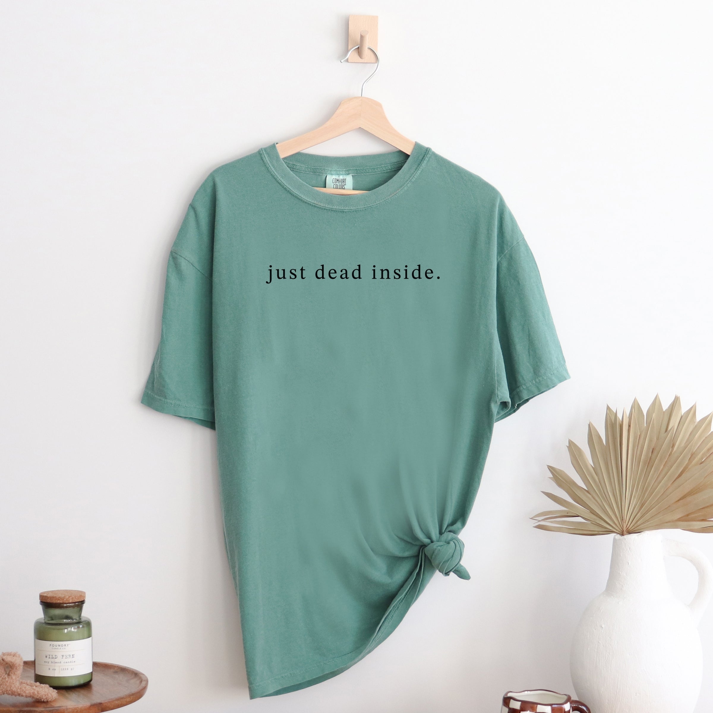 Just Dead Inside Typewriter - Womens Garment Dyed Tee
