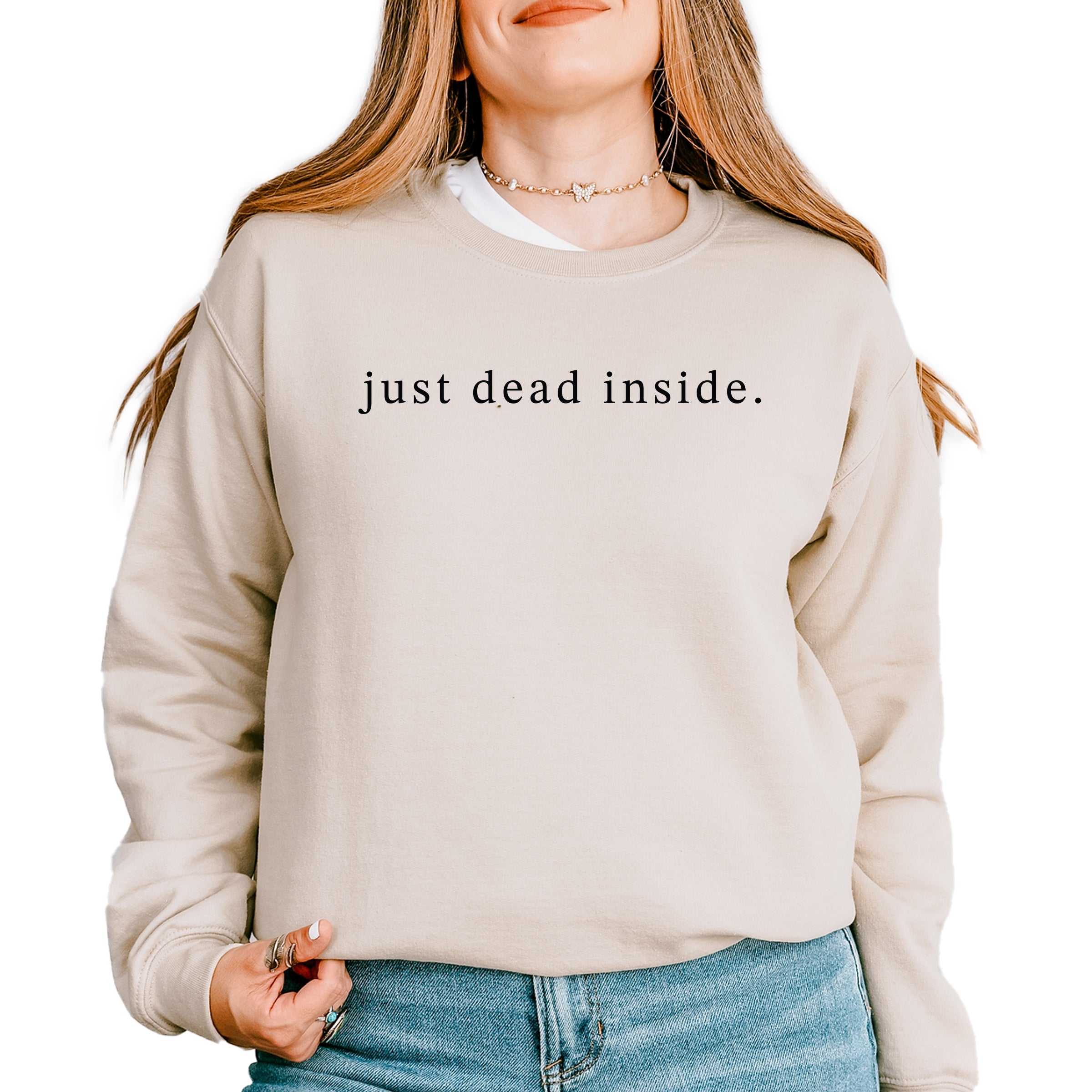 Just Dead Inside Typewriter -  Womens Sweatshirt