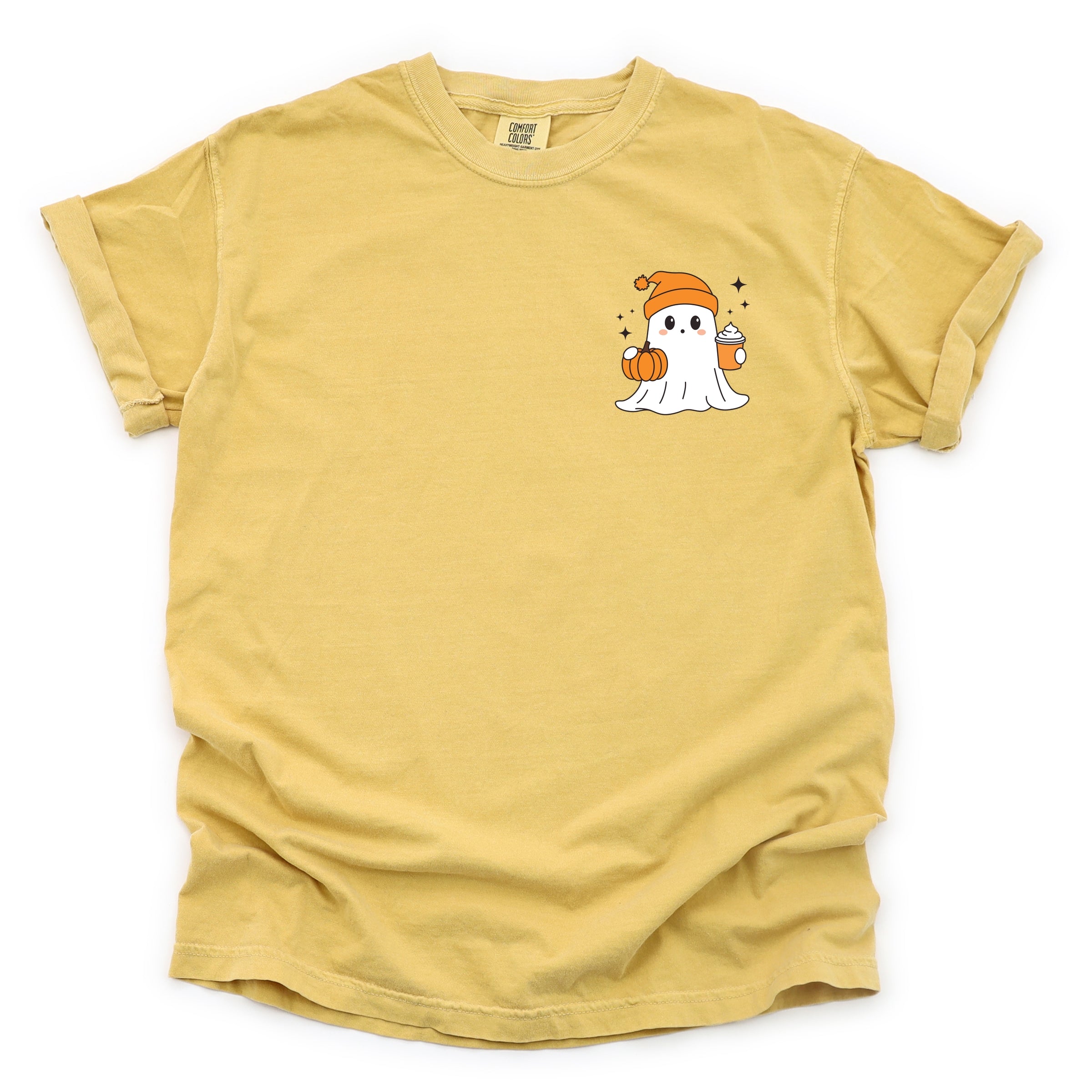 Ghost Pumpkin Spice Sparkle - Women's Garment Dyed Graphic T-Shirt