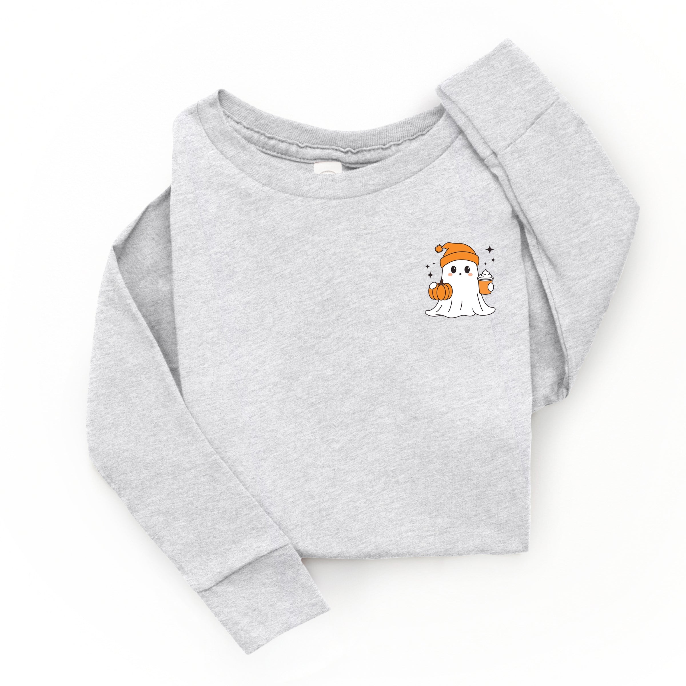 Ghost Pumpkin Spice Sparkle - Toddler Long Sleeve Graphic Tee and Youth Long Sleeve Graphic T-Shirt