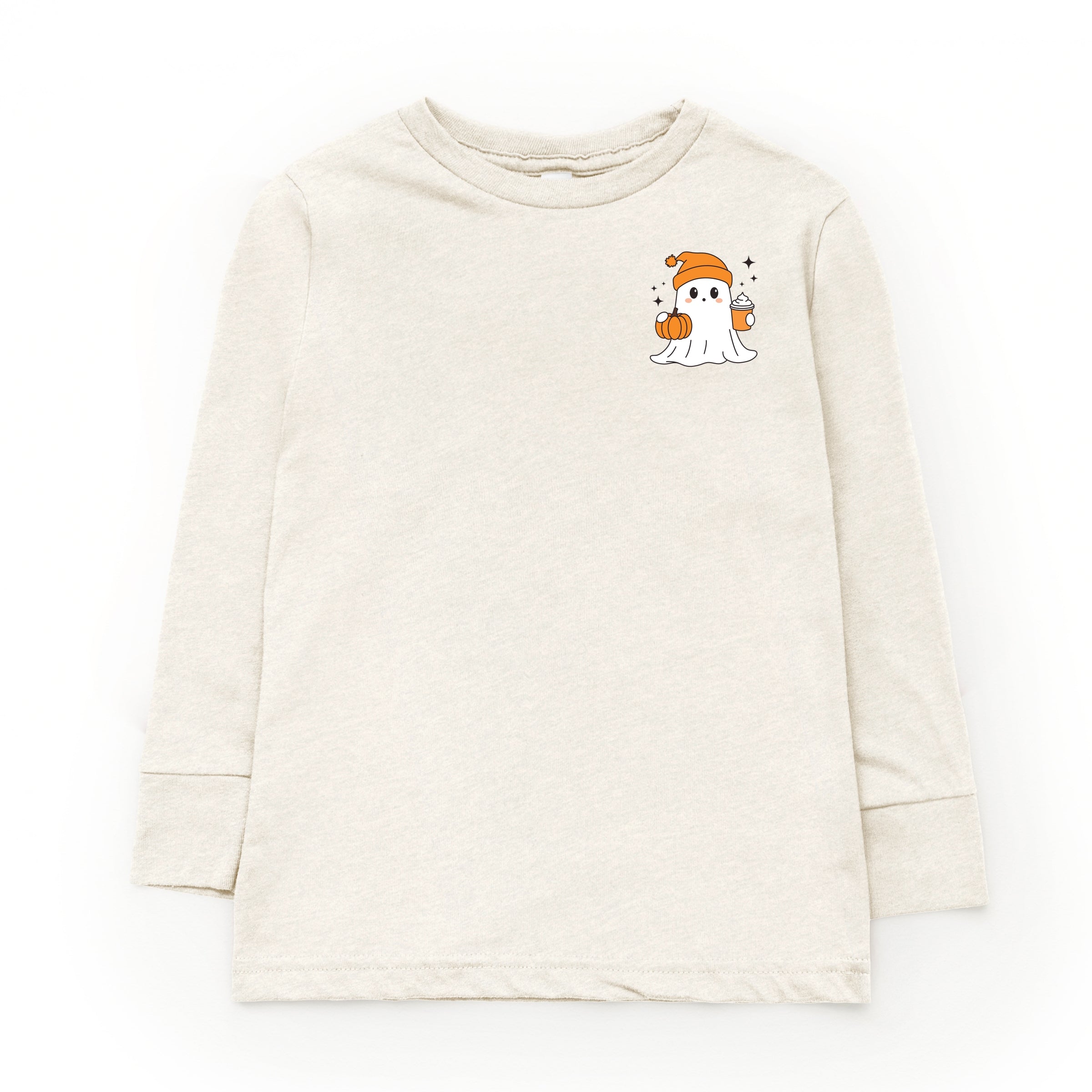 Ghost Pumpkin Spice Sparkle - Toddler Long Sleeve Graphic Tee and Youth Long Sleeve Graphic T-Shirt
