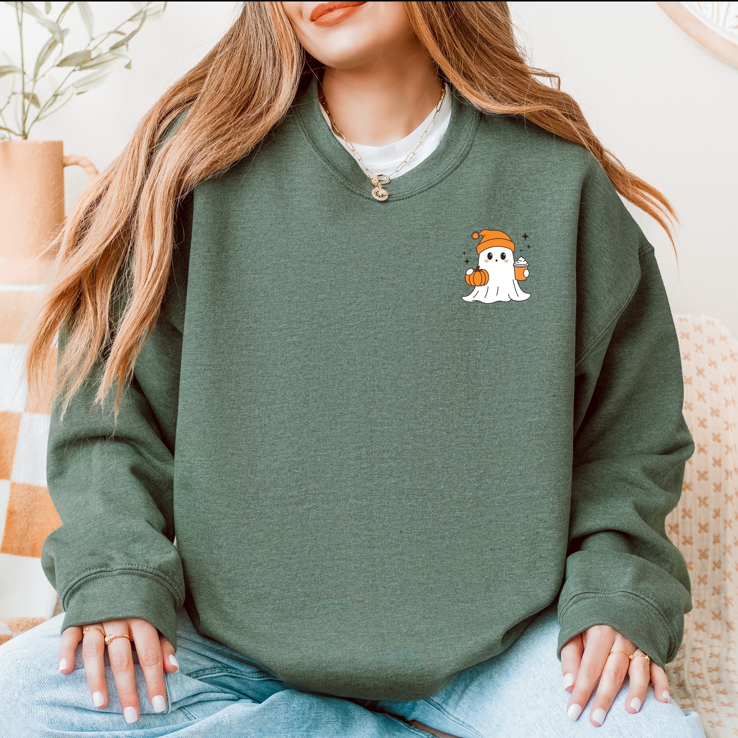 Ghost Pumpkin Spice Sparkle - Women's Graphic Sweatshirt