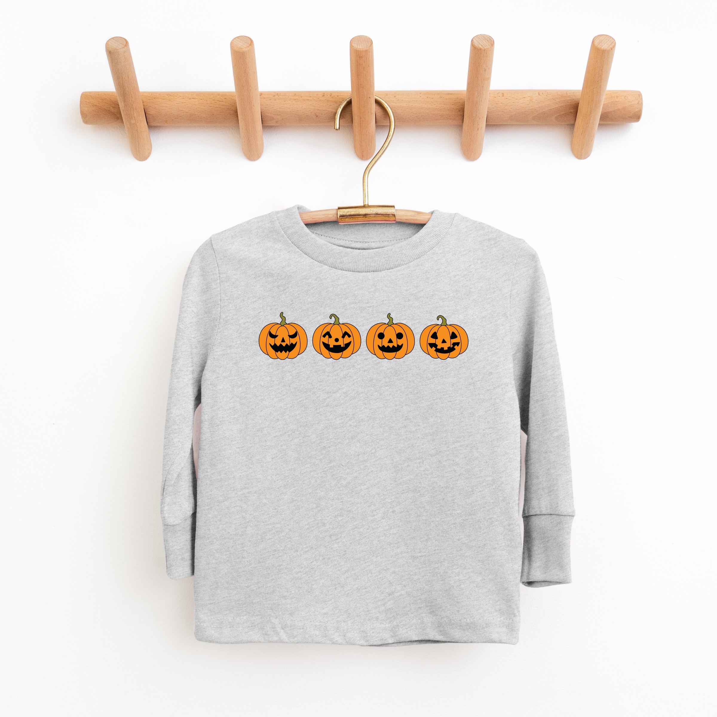 Four Pumpkins - Toddler Long Sleeve Graphic Tee and Youth Long Sleeve Graphic T-Shirt