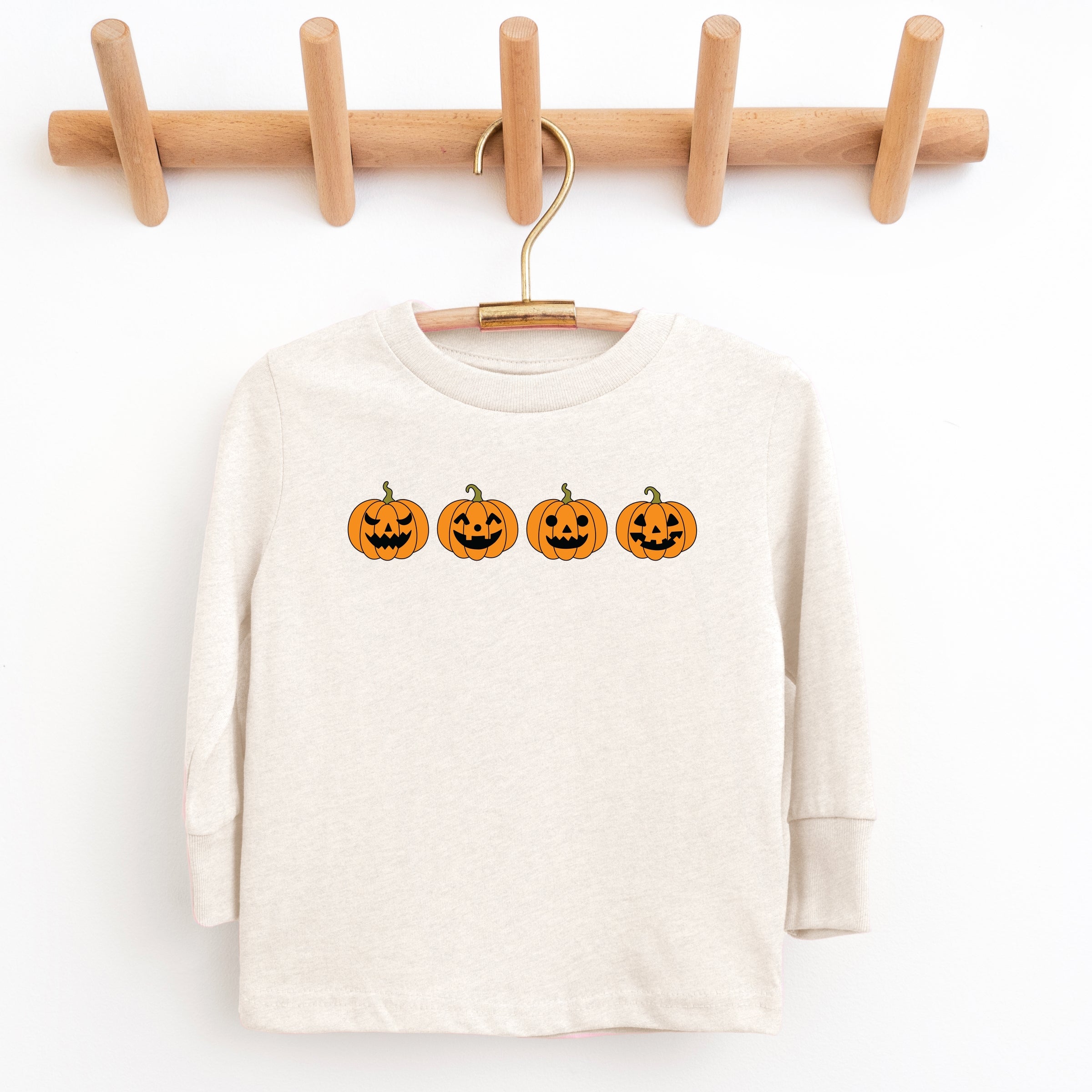 Four Pumpkins - Toddler Long Sleeve Graphic Tee and Youth Long Sleeve Graphic T-Shirt