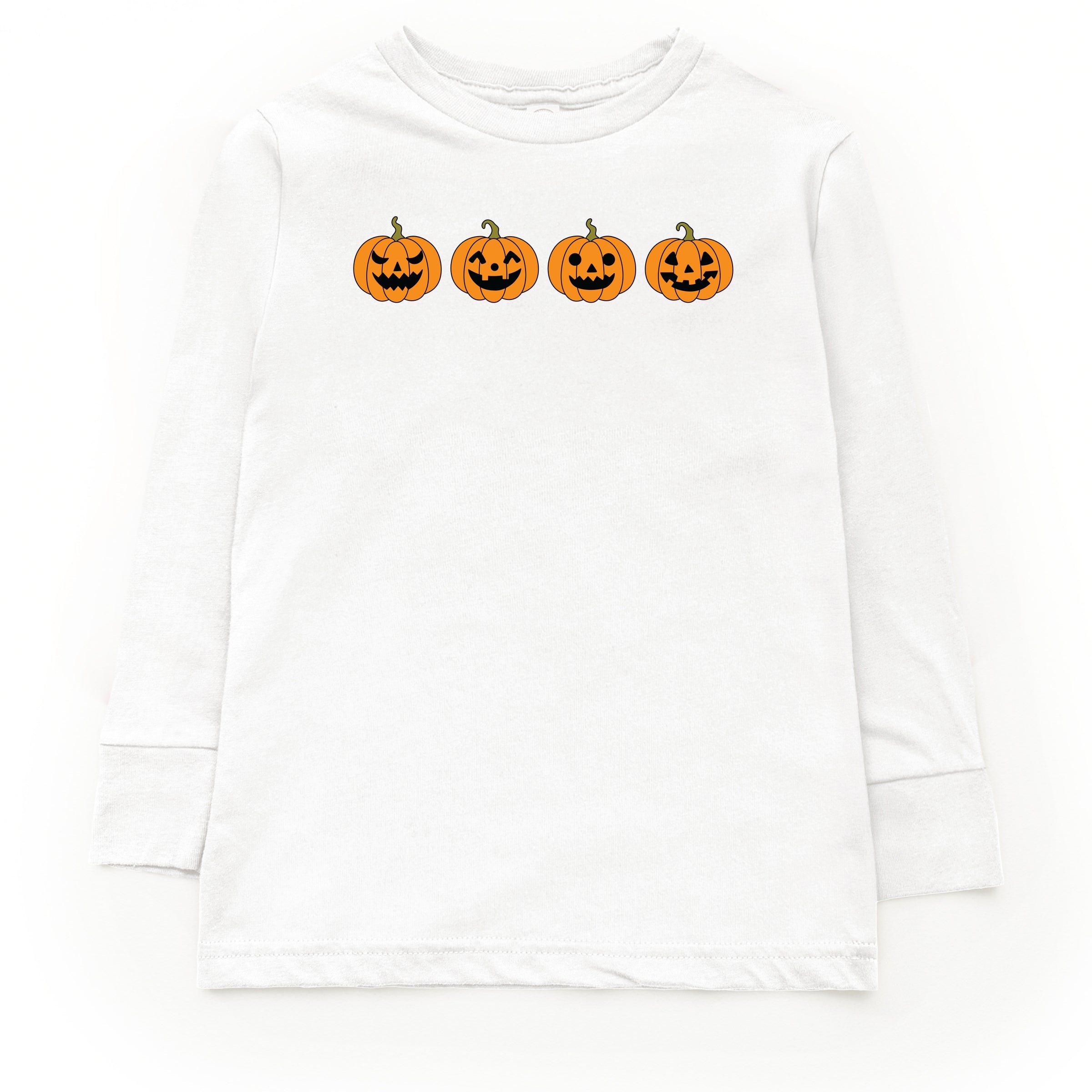 Four Pumpkins - Toddler Long Sleeve Graphic Tee and Youth Long Sleeve Graphic T-Shirt