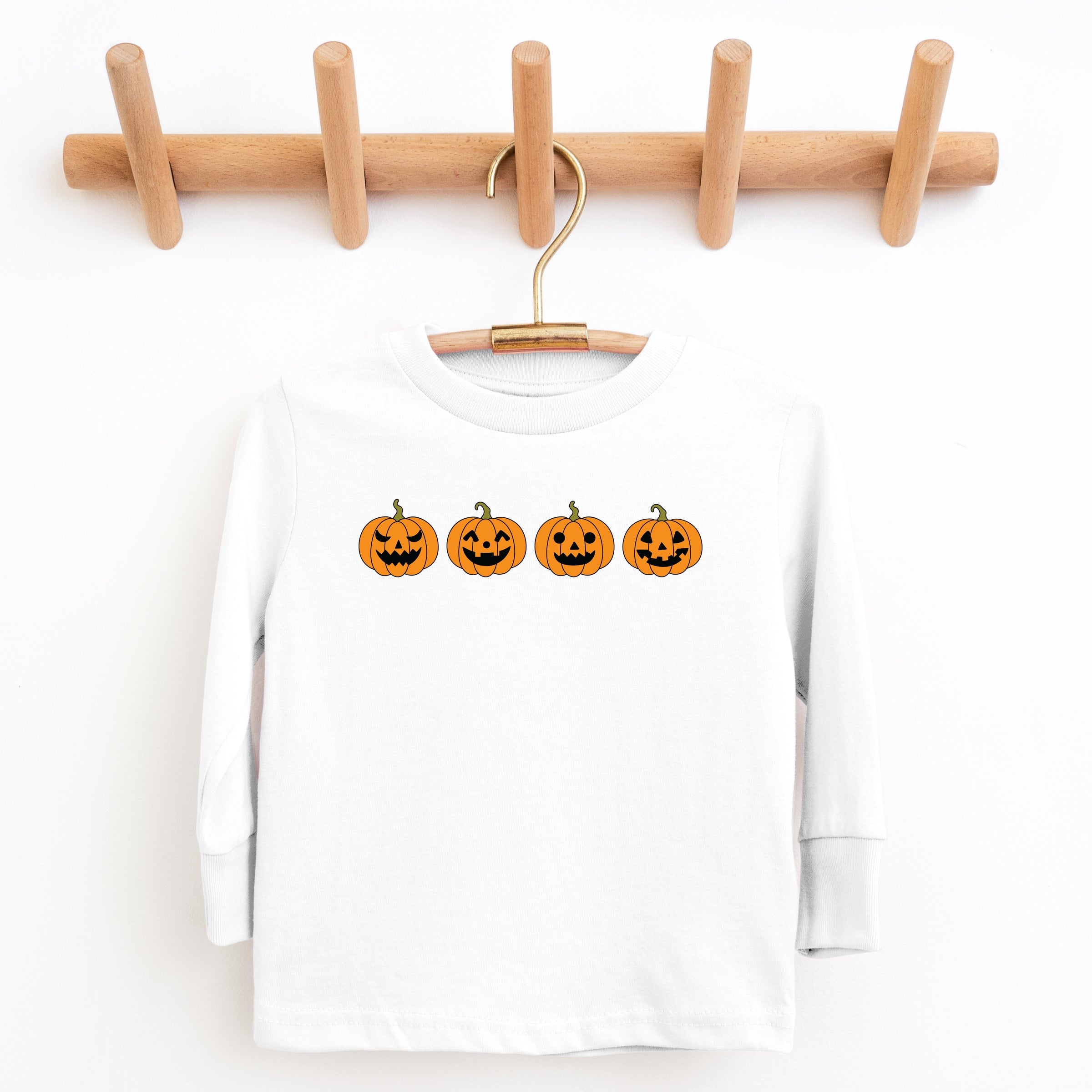 Four Pumpkins - Toddler Long Sleeve Graphic Tee and Youth Long Sleeve Graphic T-Shirt