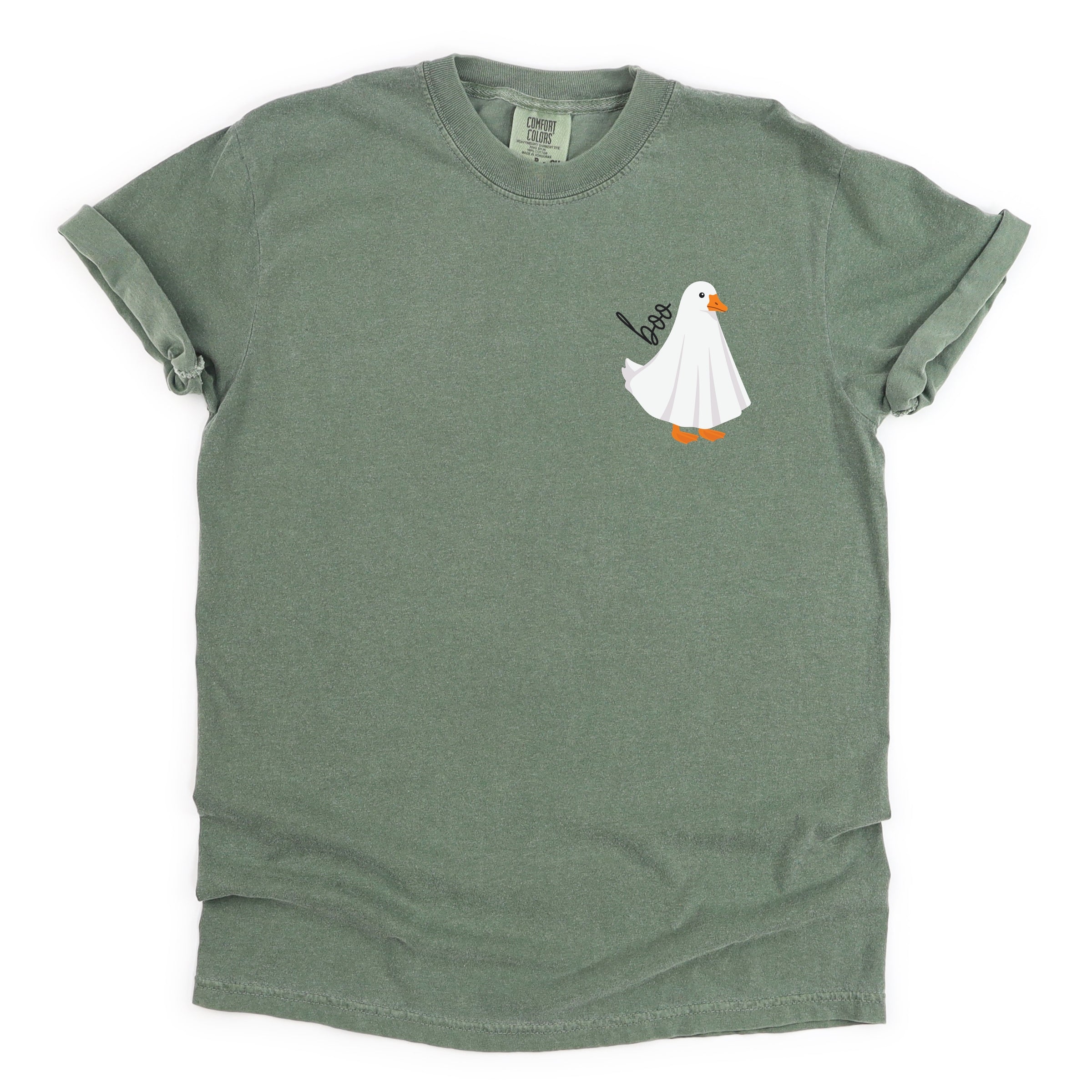 Boo Ghost Goose - Women's Garment Dyed Graphic T-Shirt