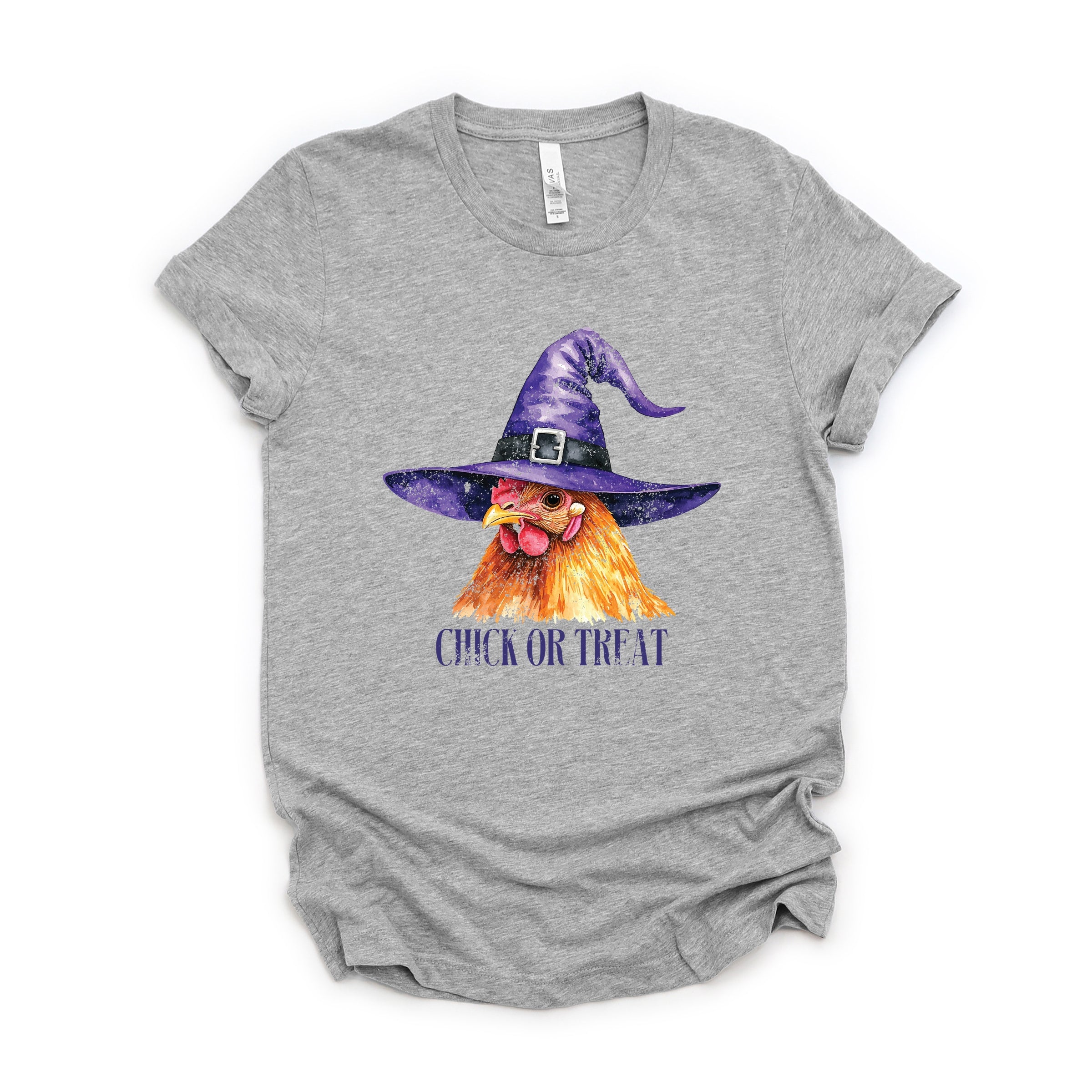 Chick Or Treat Watercolor Distressed - Women's Short Sleeve Graphic T-Shirt