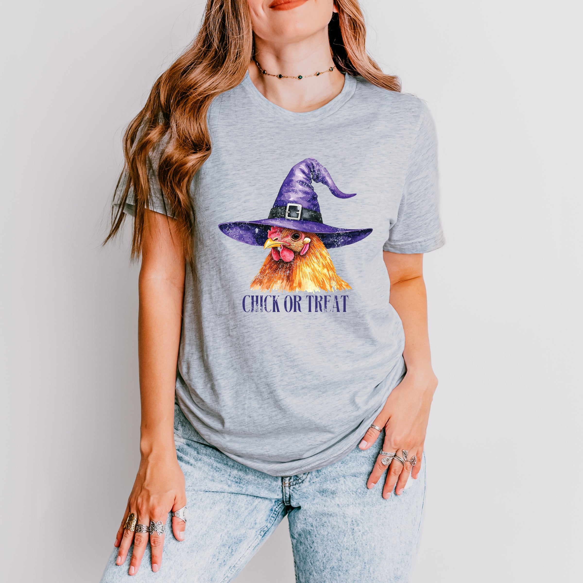 Chick Or Treat Watercolor Distressed - Women's Short Sleeve Graphic T-Shirt