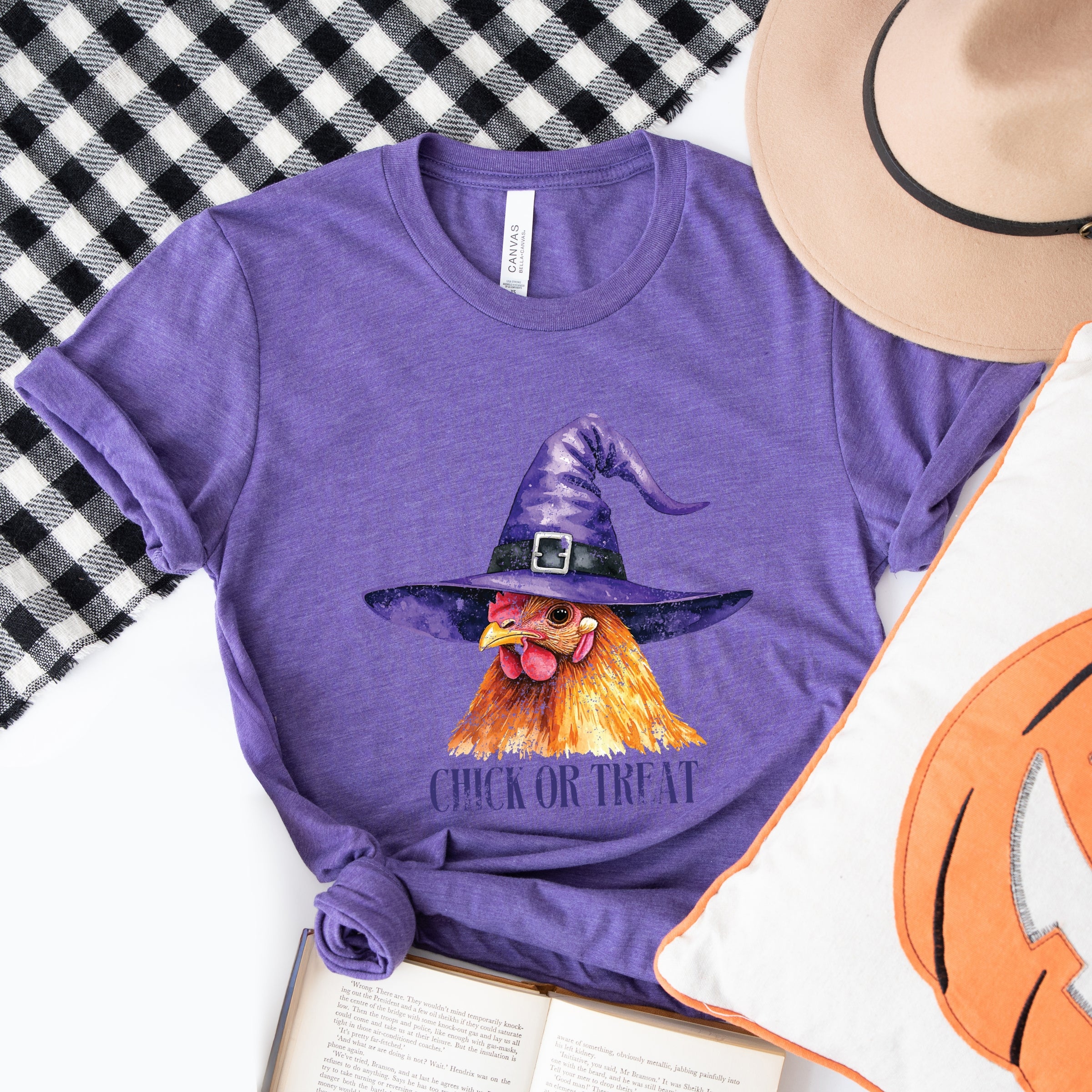 Chick Or Treat Watercolor Distressed - Women's Short Sleeve Graphic T-Shirt