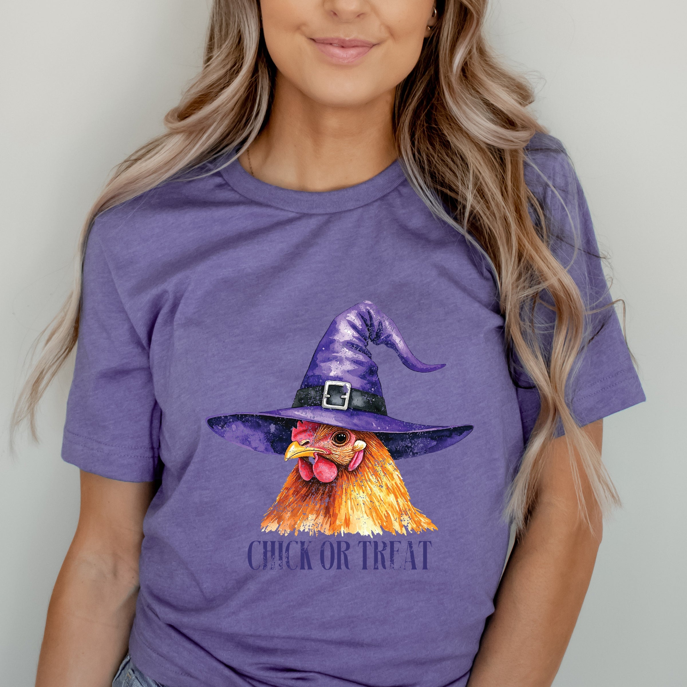 Chick Or Treat Watercolor Distressed - Women's Short Sleeve Graphic T-Shirt