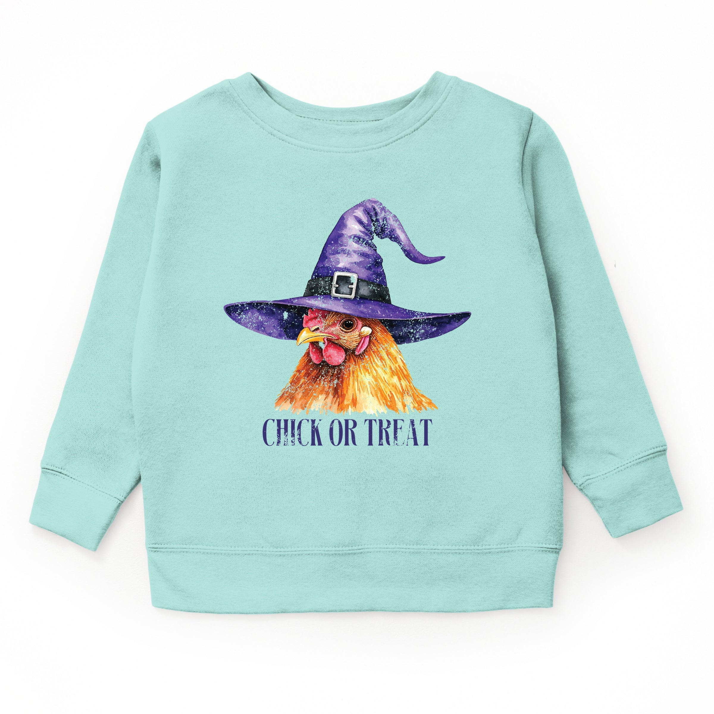 Chick Or Treat Watercolor Distressed - Toddler Graphic Sweatshirt and Youth Graphic Sweatshirt