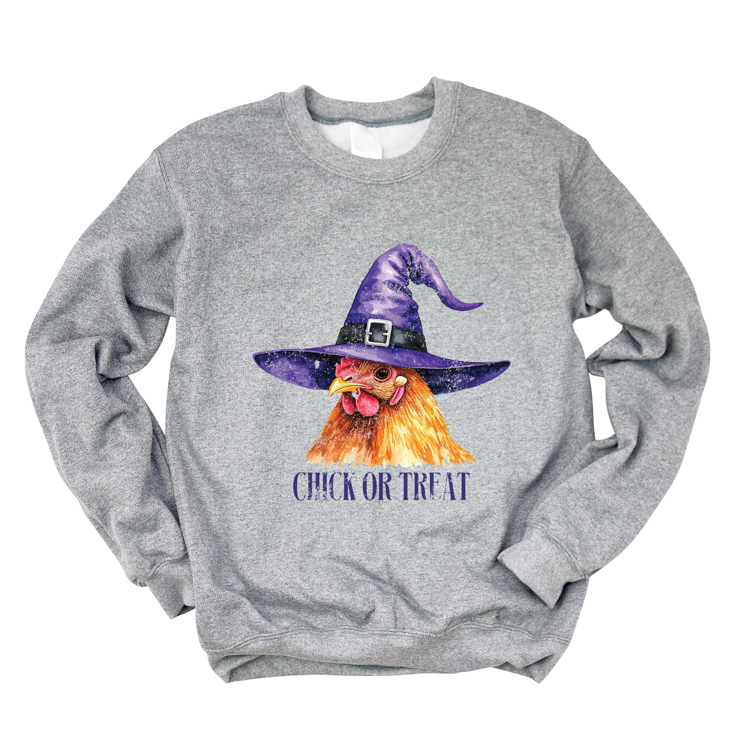 Chick Or Treat Watercolor Distressed - Women's Graphic Sweatshirt