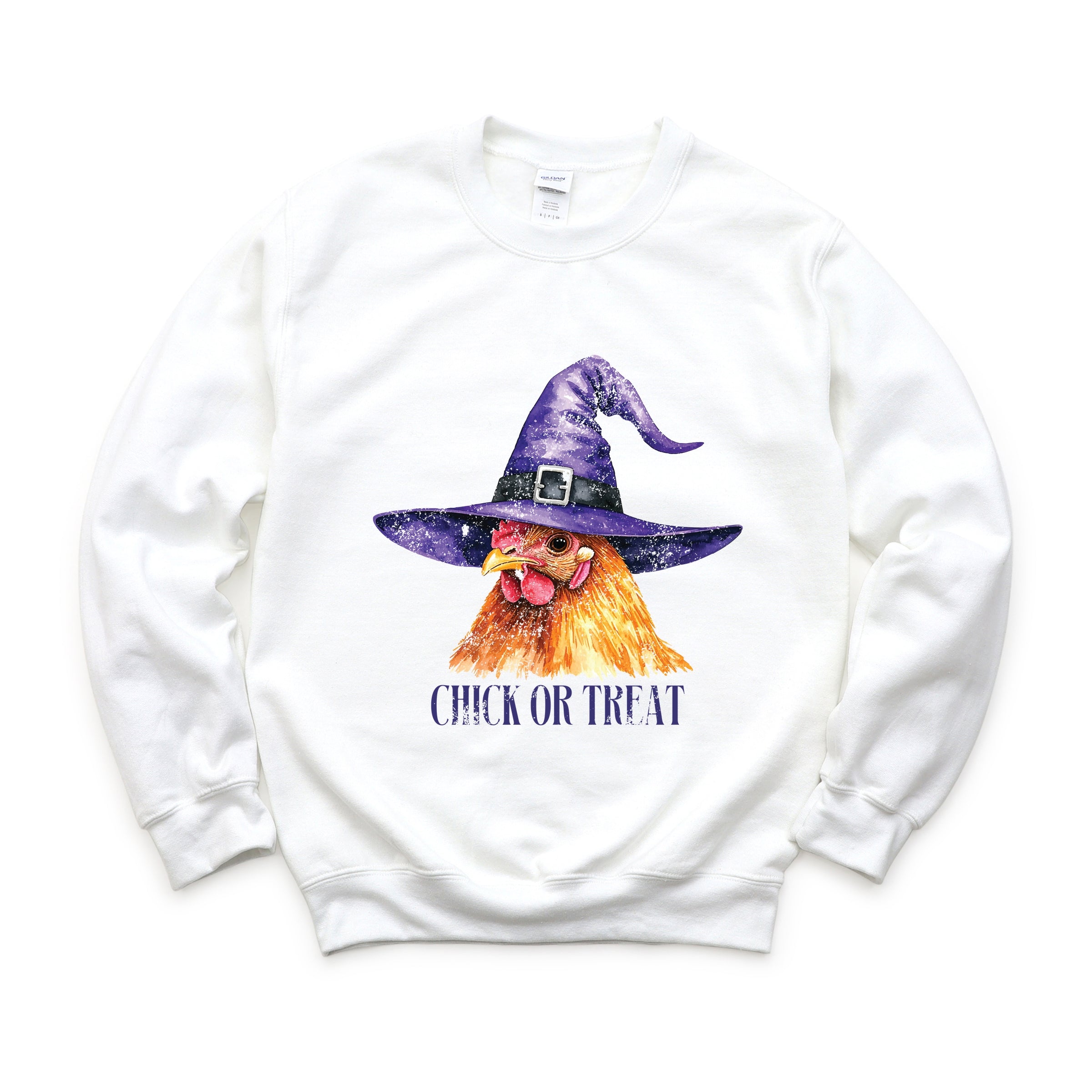 Chick Or Treat Watercolor Distressed - Women's Graphic Sweatshirt