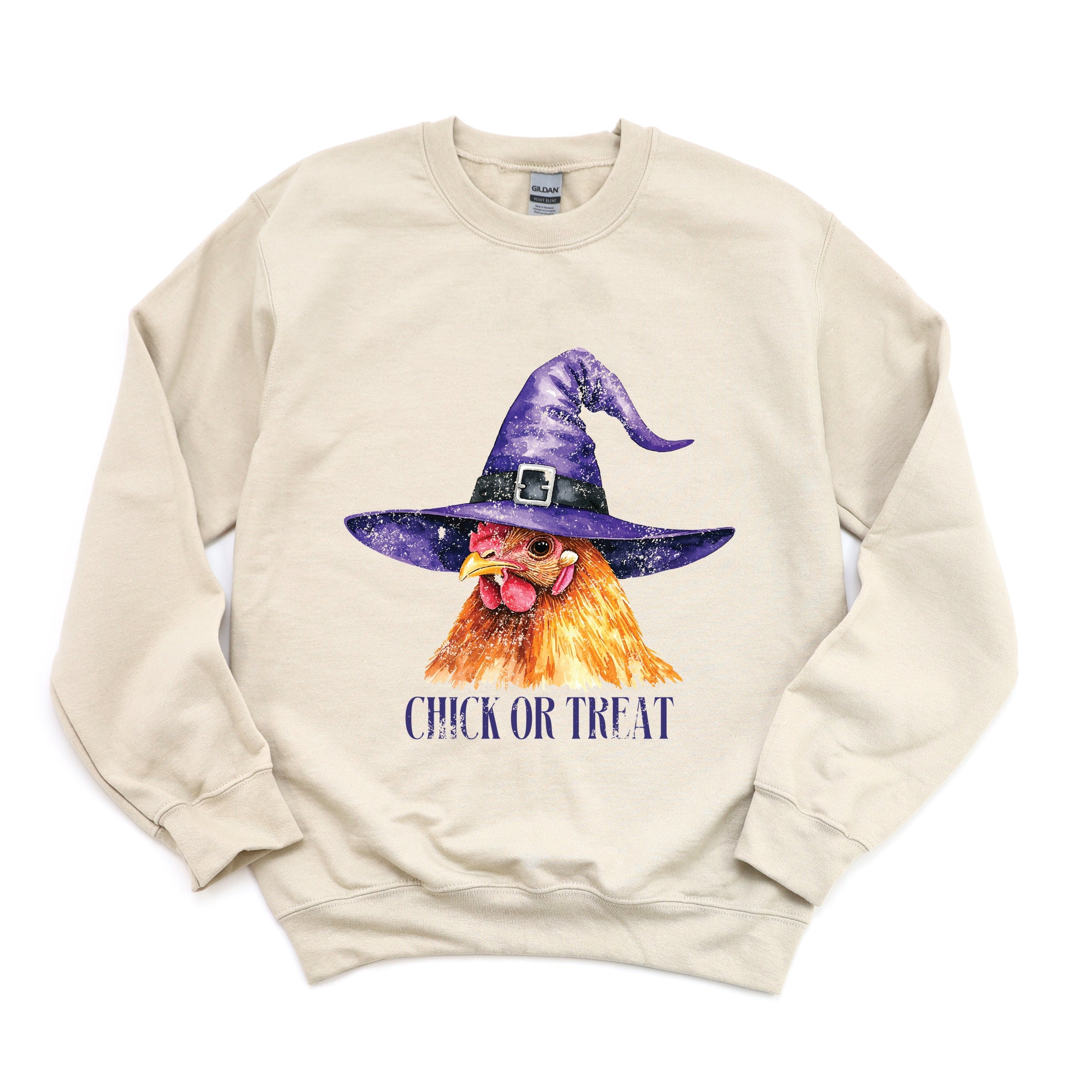 Chick Or Treat Watercolor Distressed - Women's Graphic Sweatshirt