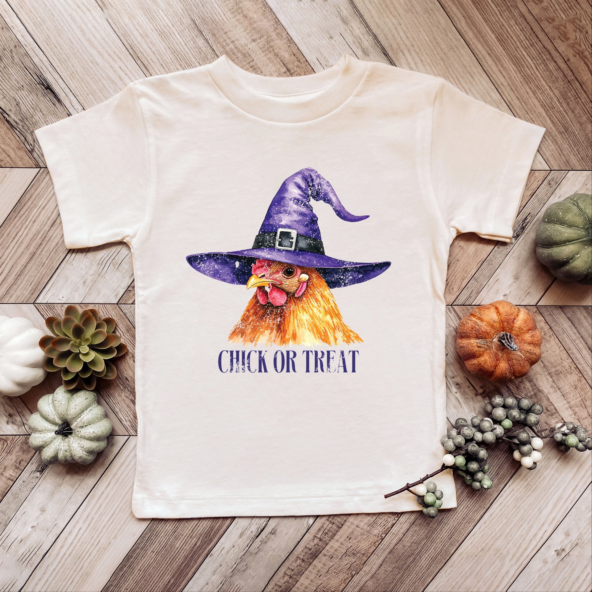 Chick Or Treat Watercolor Distressed - Youth Short Sleeve Graphic T-Shirt and Toddler Short Sleeve Graphic T-Shirt