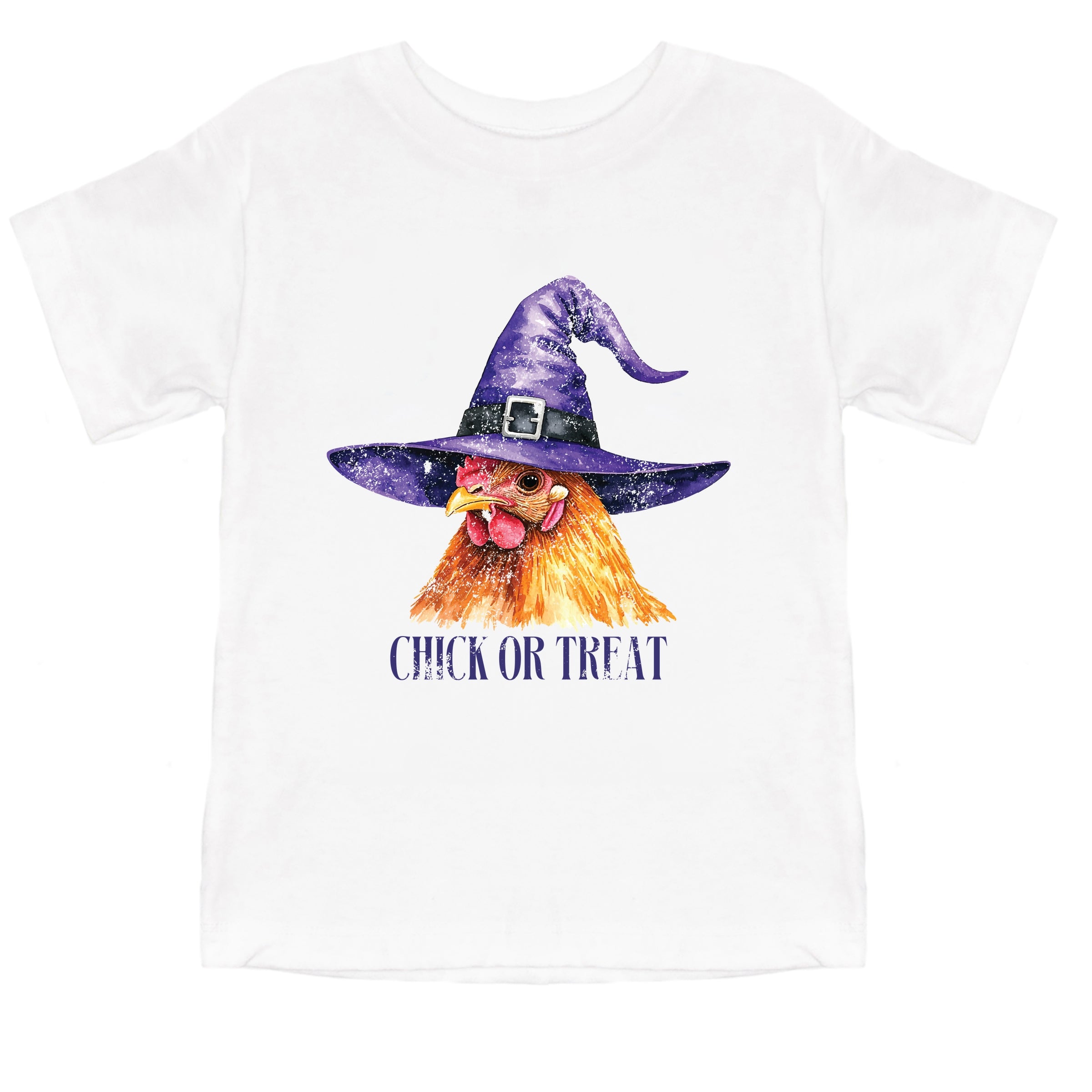 Chick Or Treat Watercolor Distressed - Youth Short Sleeve Graphic T-Shirt and Toddler Short Sleeve Graphic T-Shirt