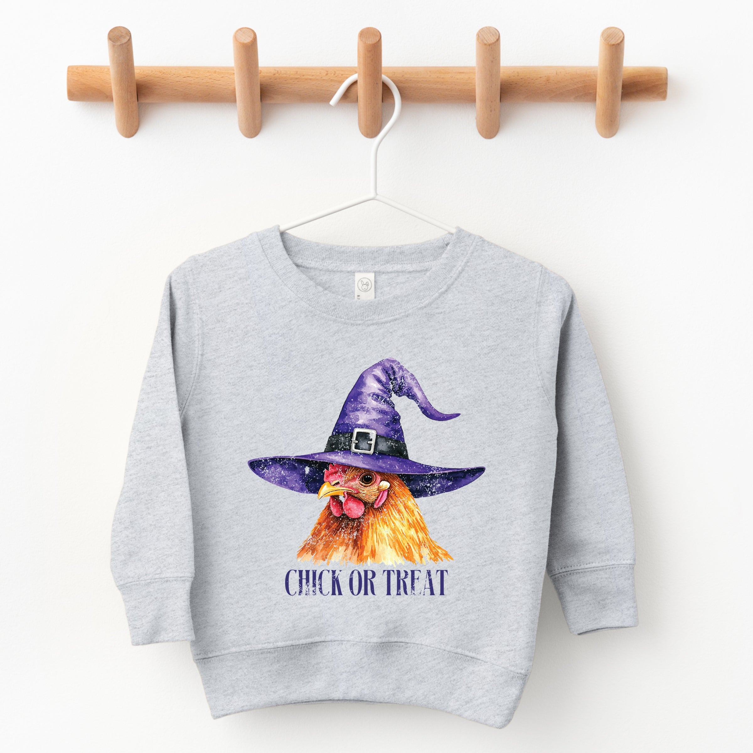 Chick Or Treat Watercolor Distressed - Toddler Graphic Sweatshirt and Youth Graphic Sweatshirt
