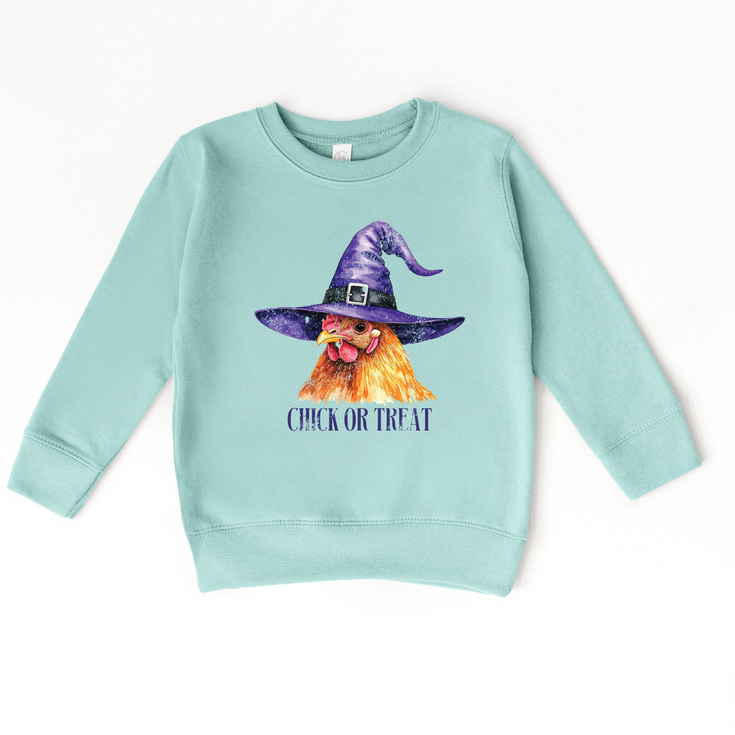 Chick Or Treat Watercolor Distressed - Toddler Graphic Sweatshirt and Youth Graphic Sweatshirt