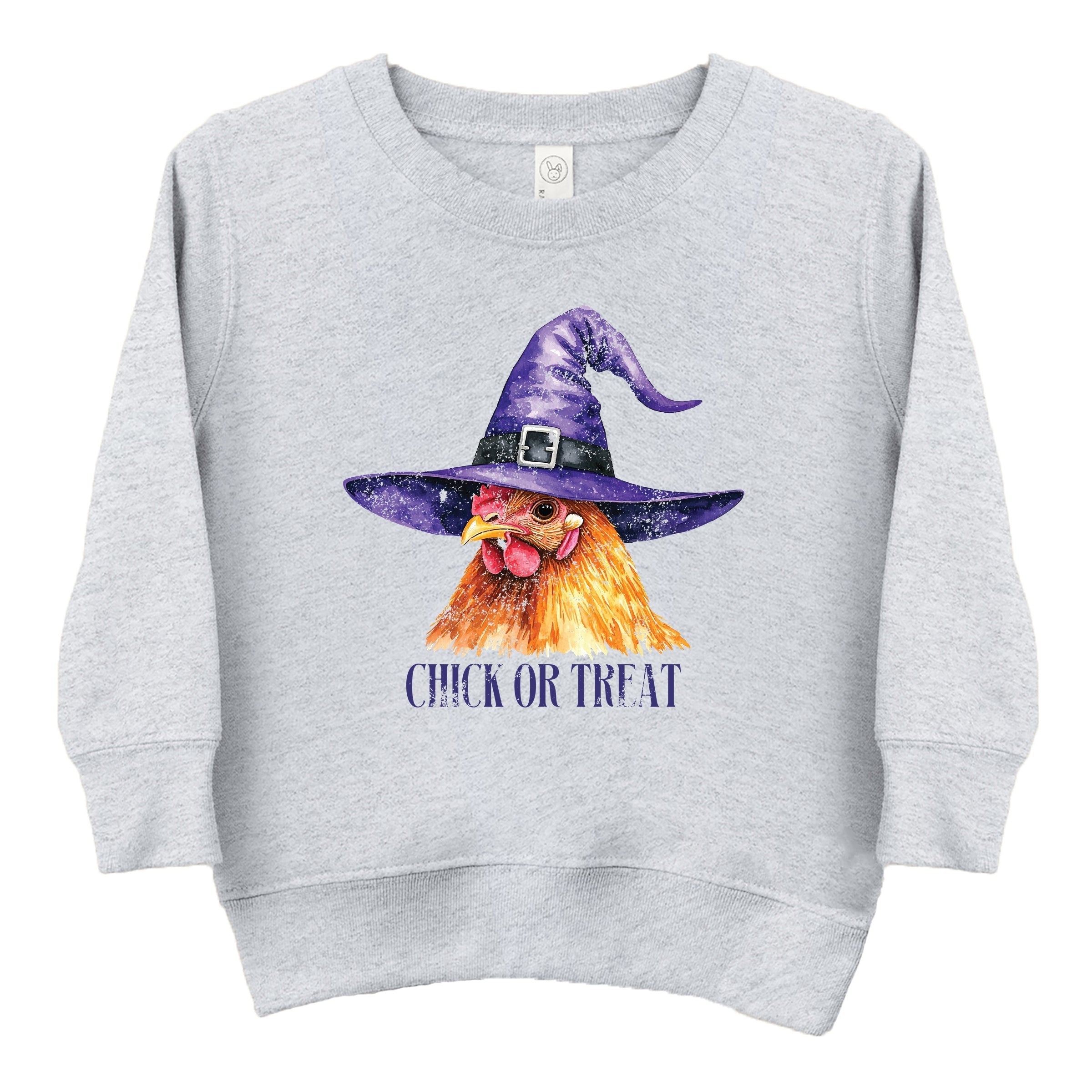Chick Or Treat Watercolor Distressed - Toddler Graphic Sweatshirt and Youth Graphic Sweatshirt
