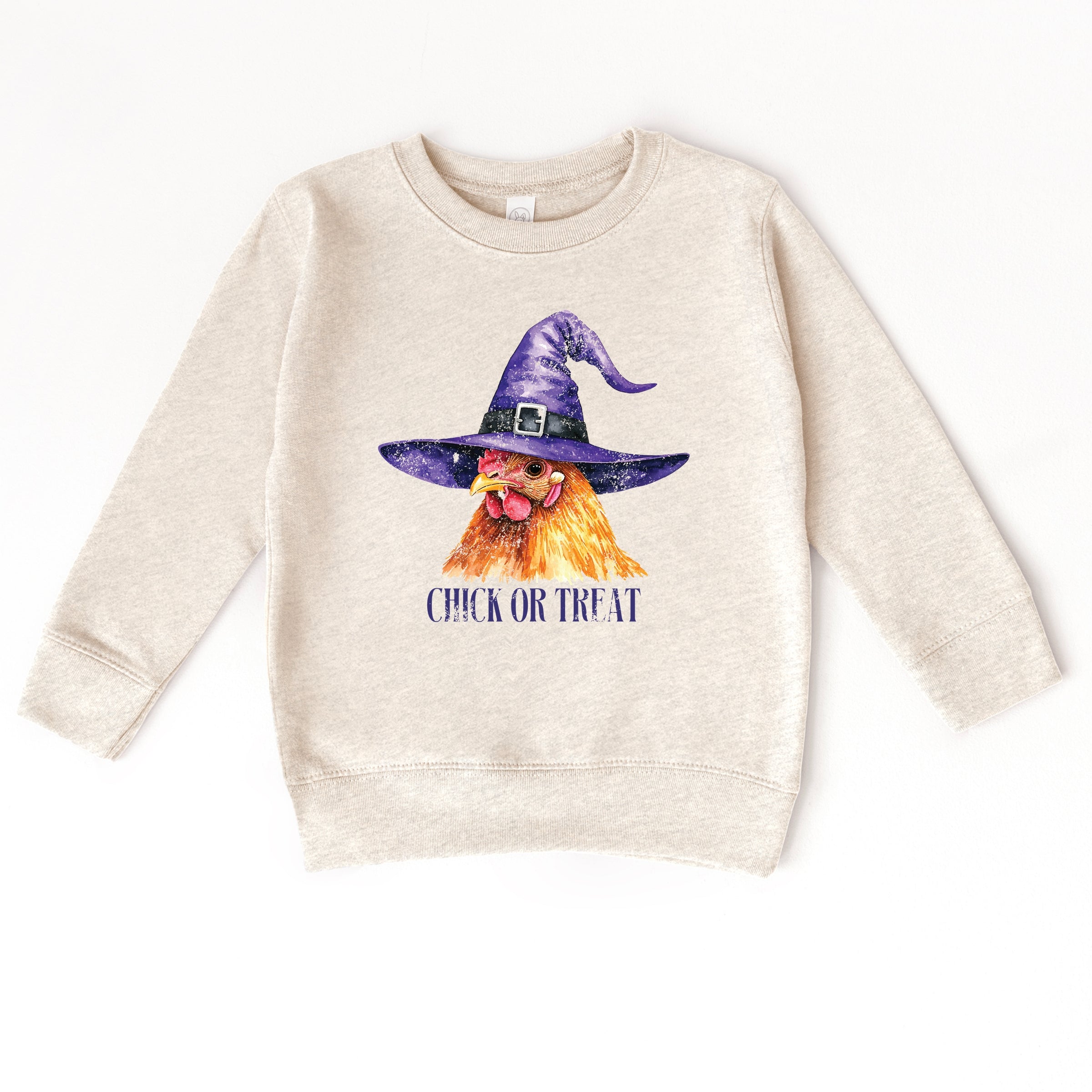 Chick Or Treat Watercolor Distressed - Toddler Graphic Sweatshirt and Youth Graphic Sweatshirt