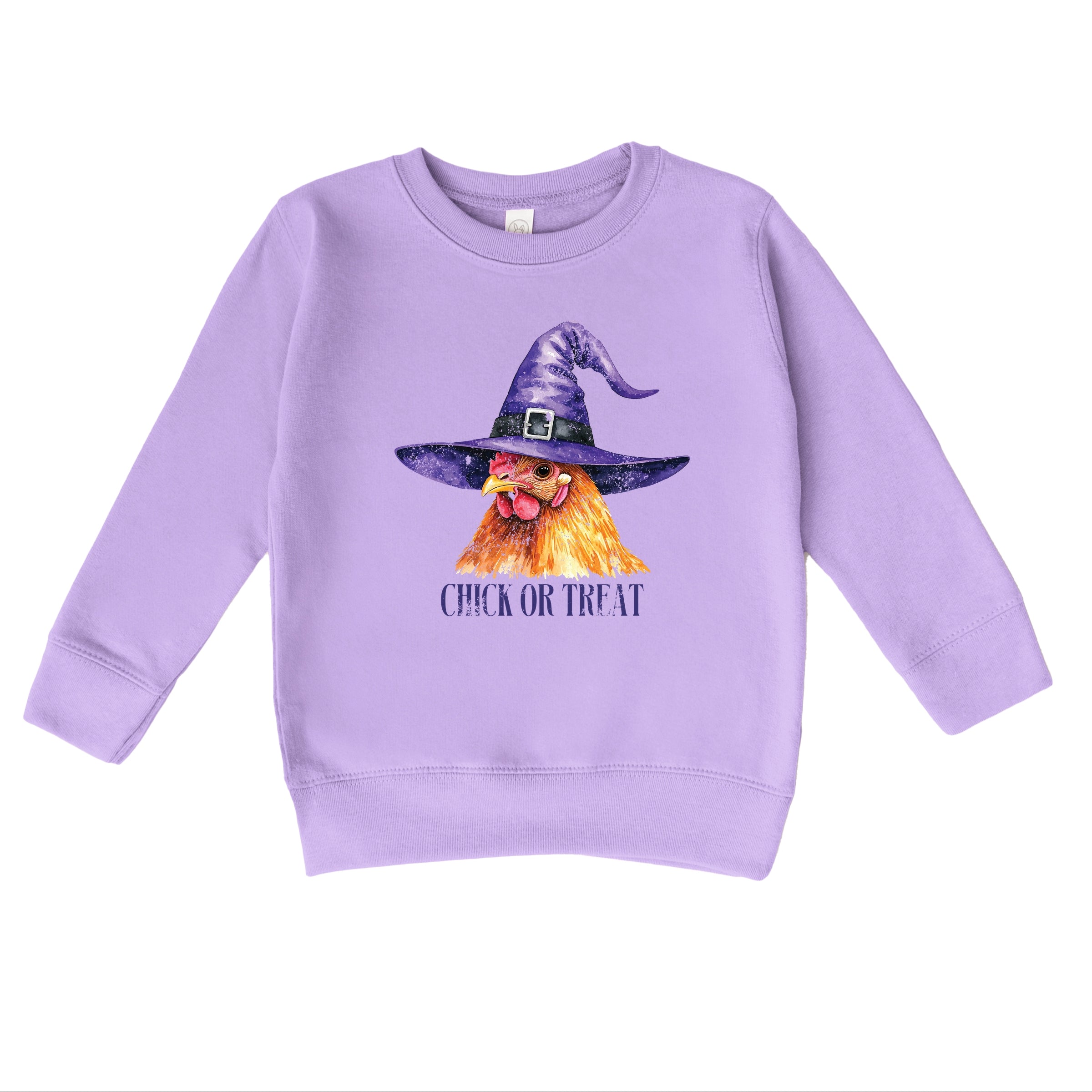 Chick Or Treat Watercolor Distressed - Toddler Graphic Sweatshirt and Youth Graphic Sweatshirt