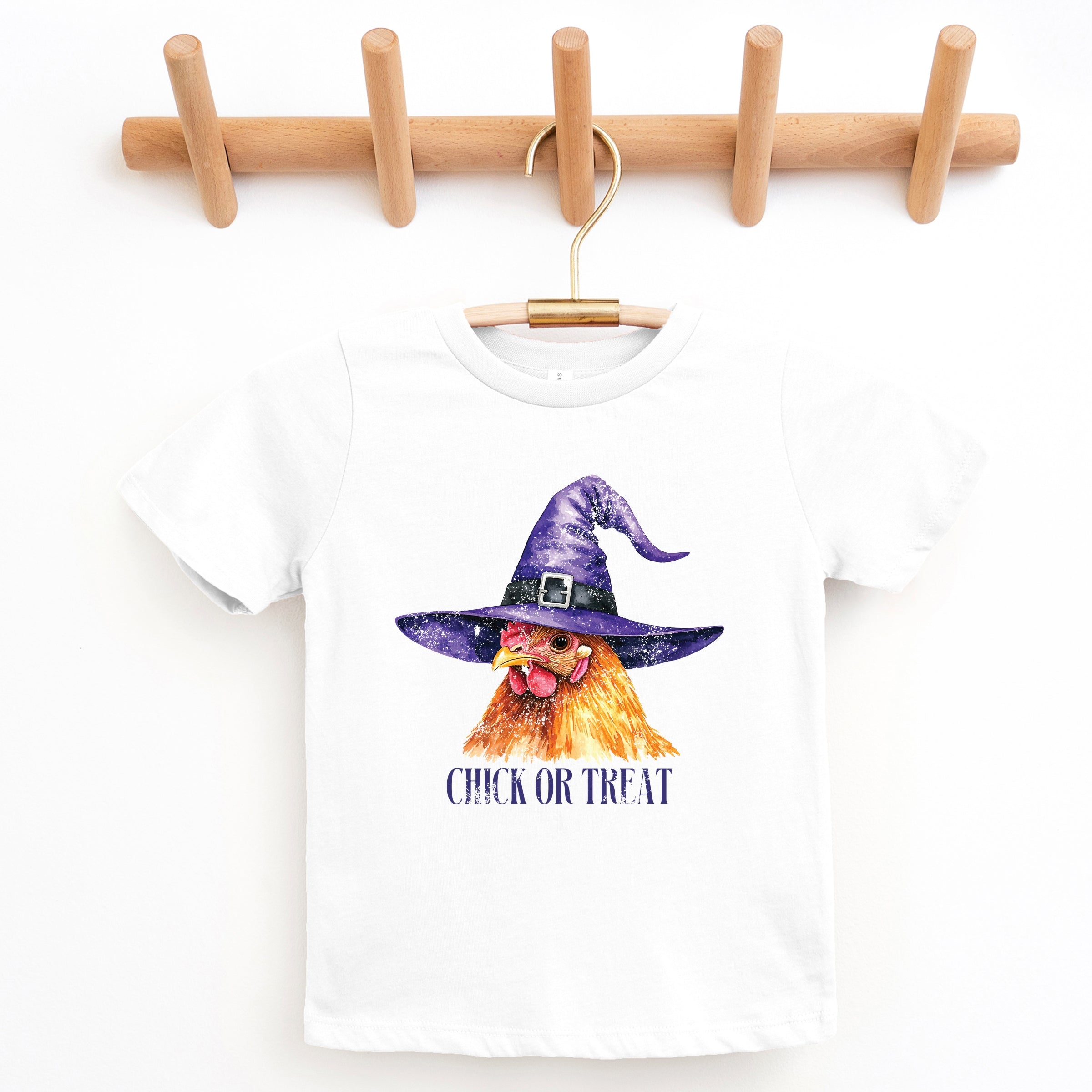 Chick Or Treat Watercolor Distressed - Youth Short Sleeve Graphic T-Shirt and Toddler Short Sleeve Graphic T-Shirt