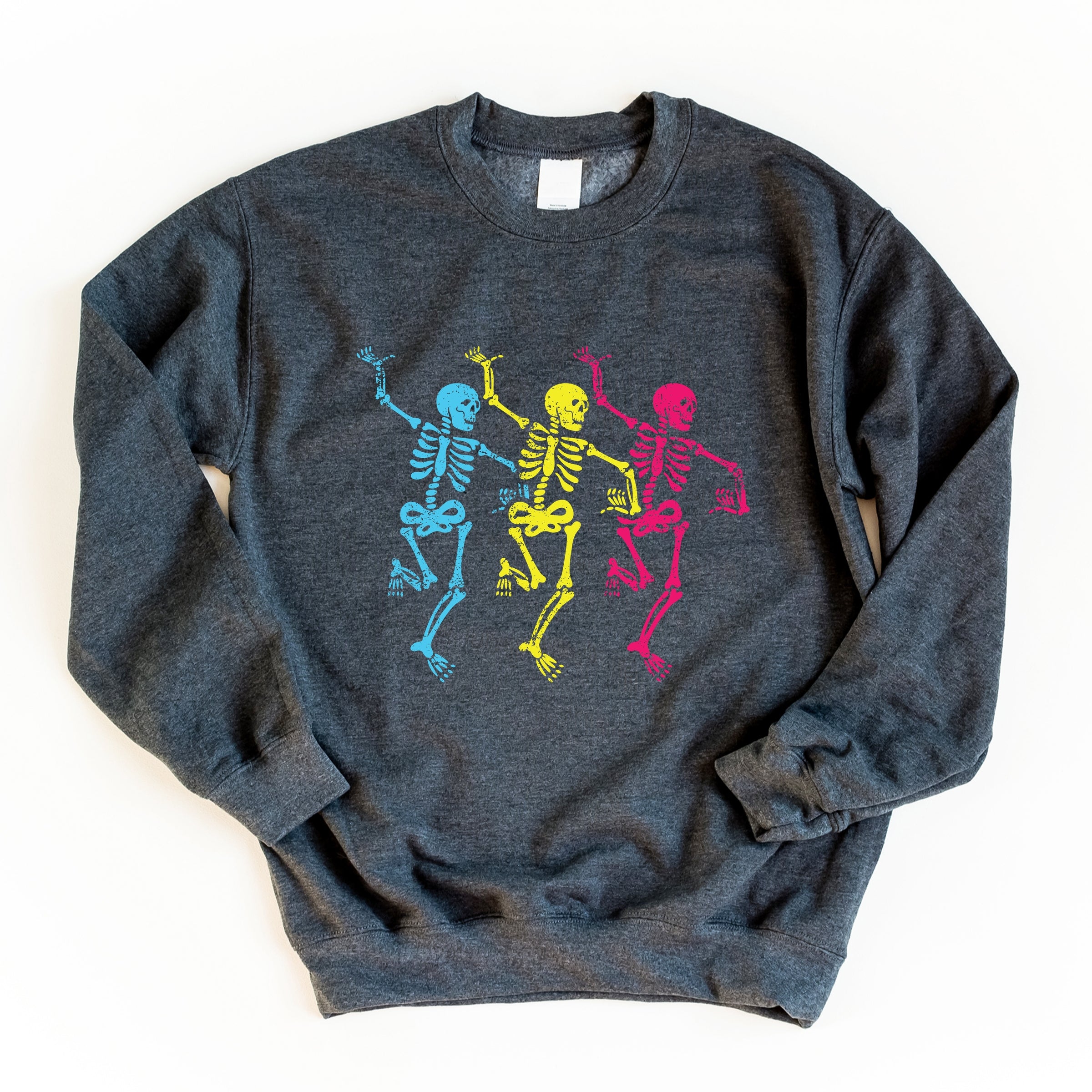 Three Skeletons Dancing Neon -  Women's Graphic Sweatshirt